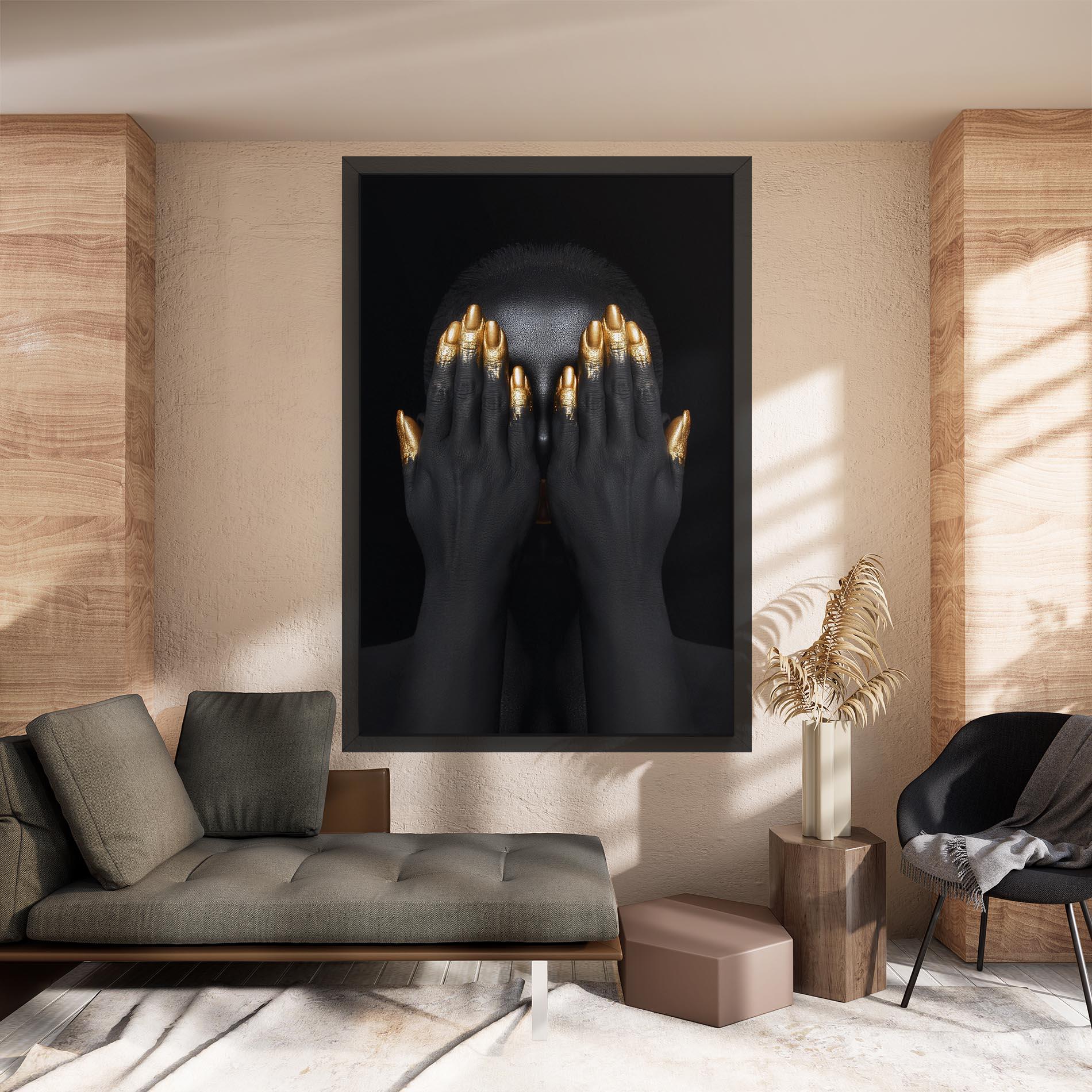 Leinwandbild Gold Fingertips Chain mockup 8