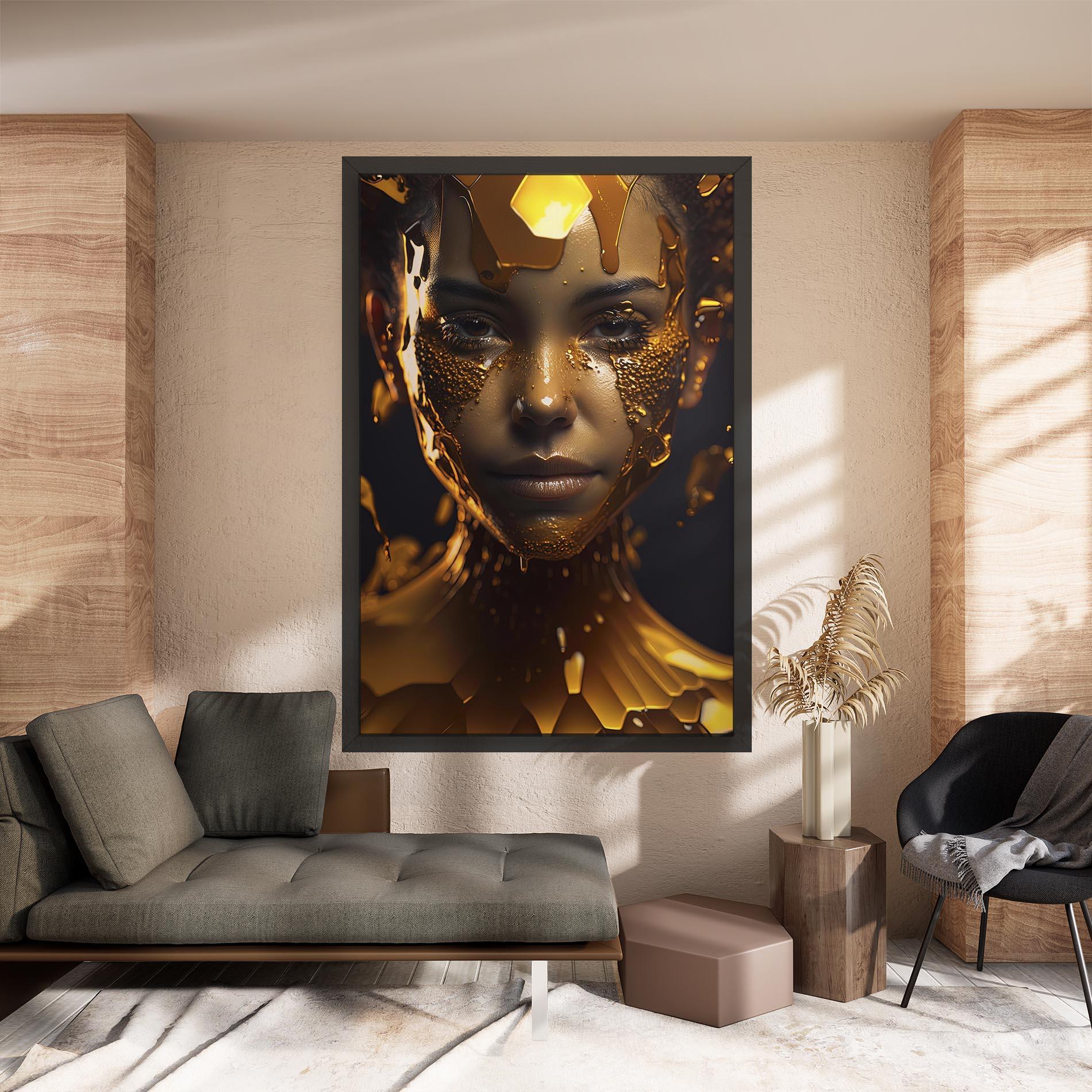 Leinwandbild Gold Honeycomb Girl mockup 8