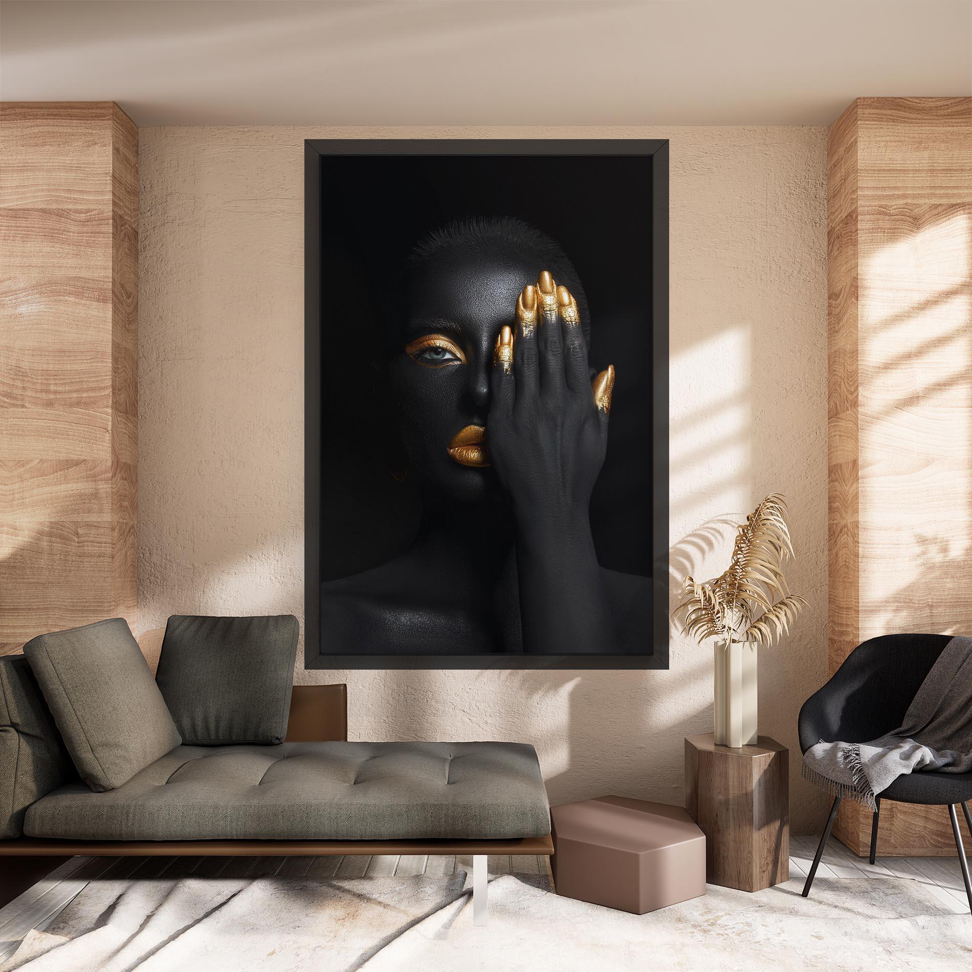 Leinwandbild Gold Makeup Chain mockup 8