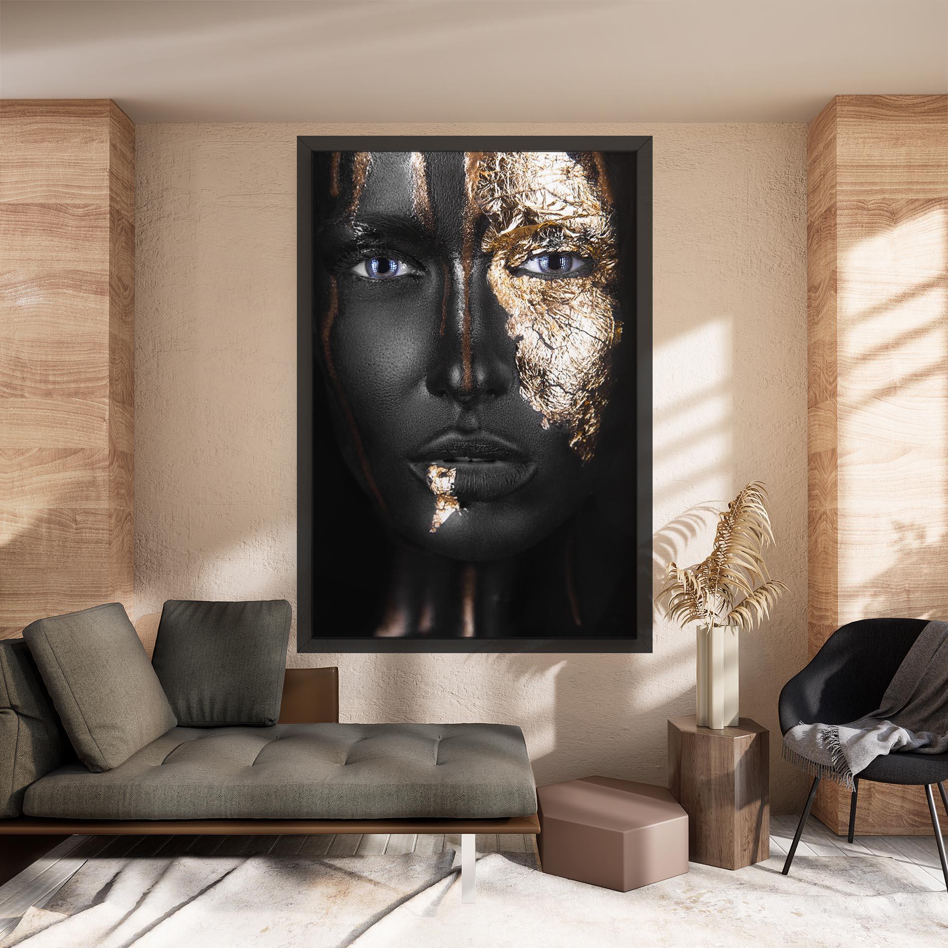 Leinwandbild Golden Face mockup 8