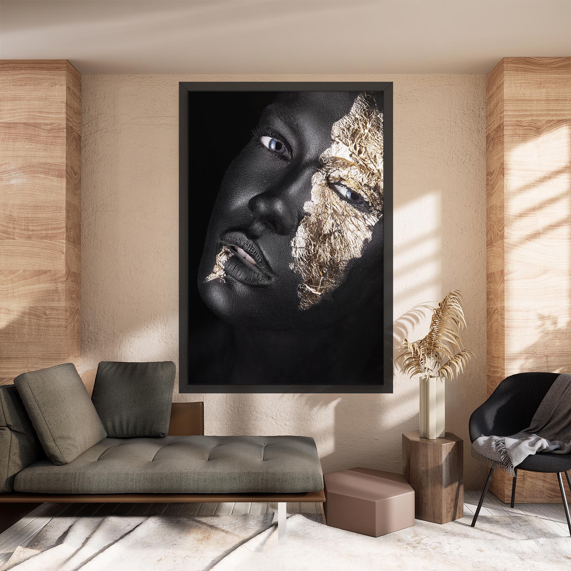 Leinwandbild Grey Gold Makeup mockup 8