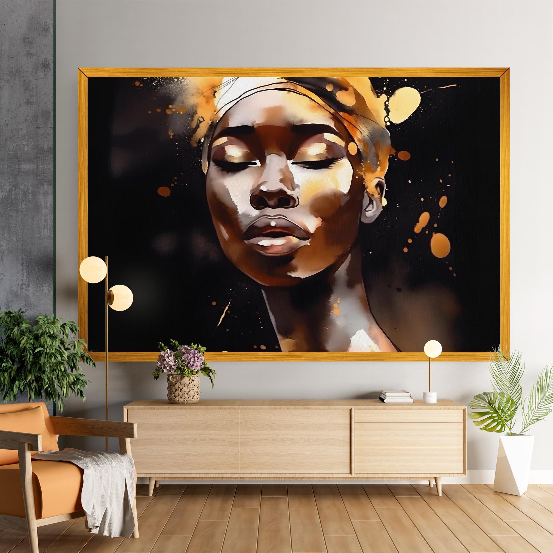 Leinwandbild Abstract Gold Woman mockup 9