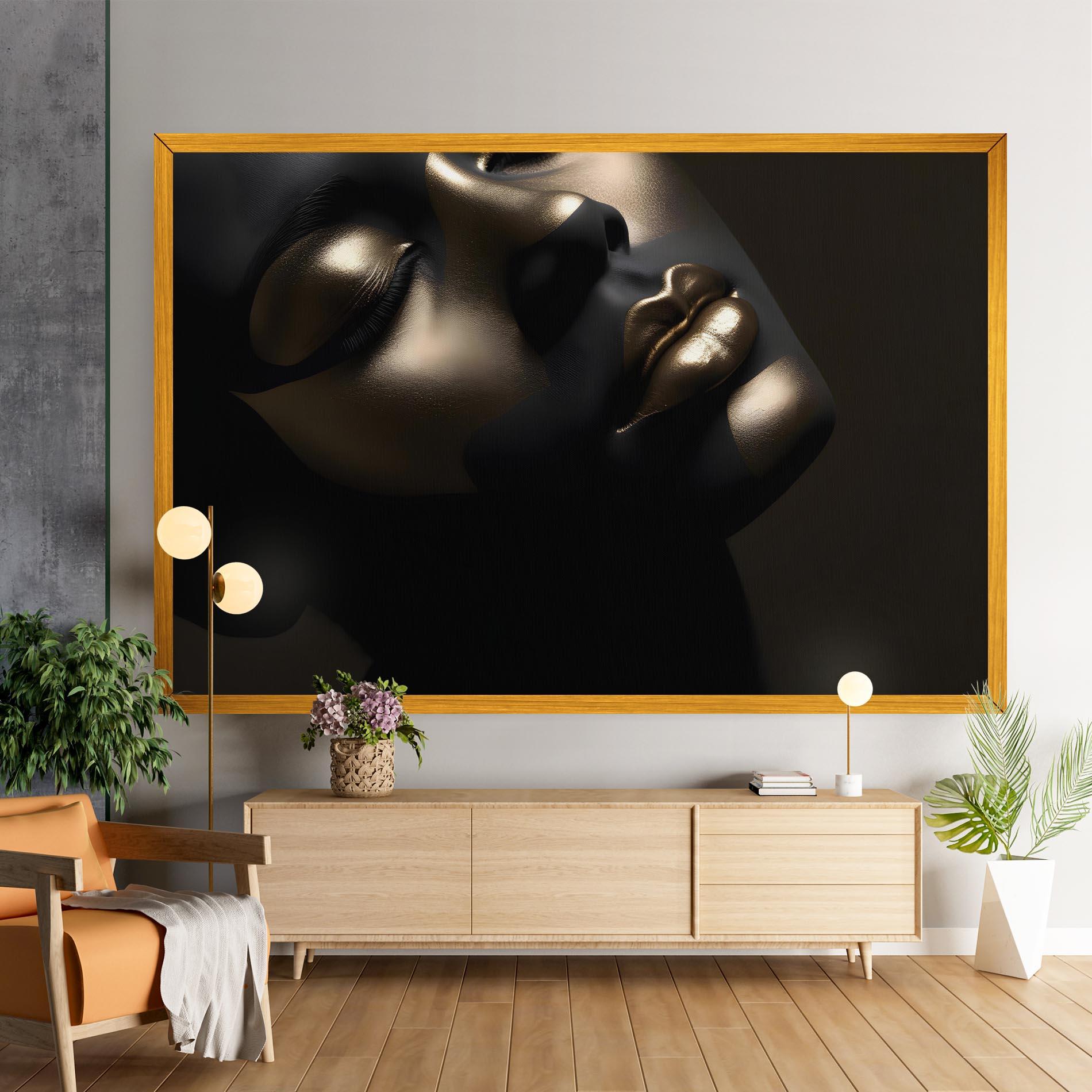 Leinwandbild Dark Gold Face mockup 9
