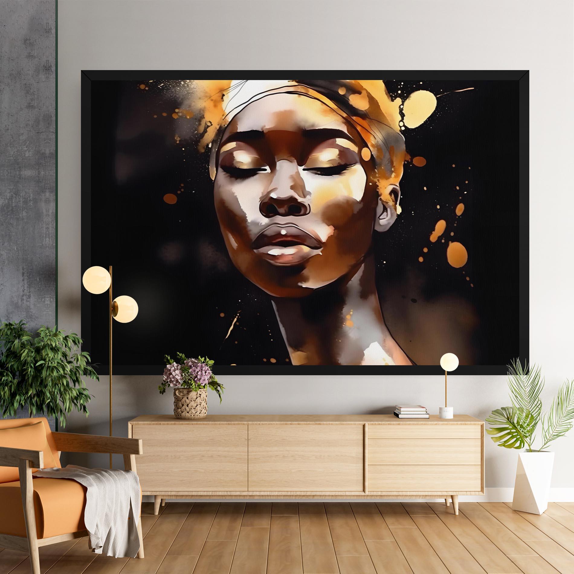 Leinwandbild Abstract Gold Woman mockup 9