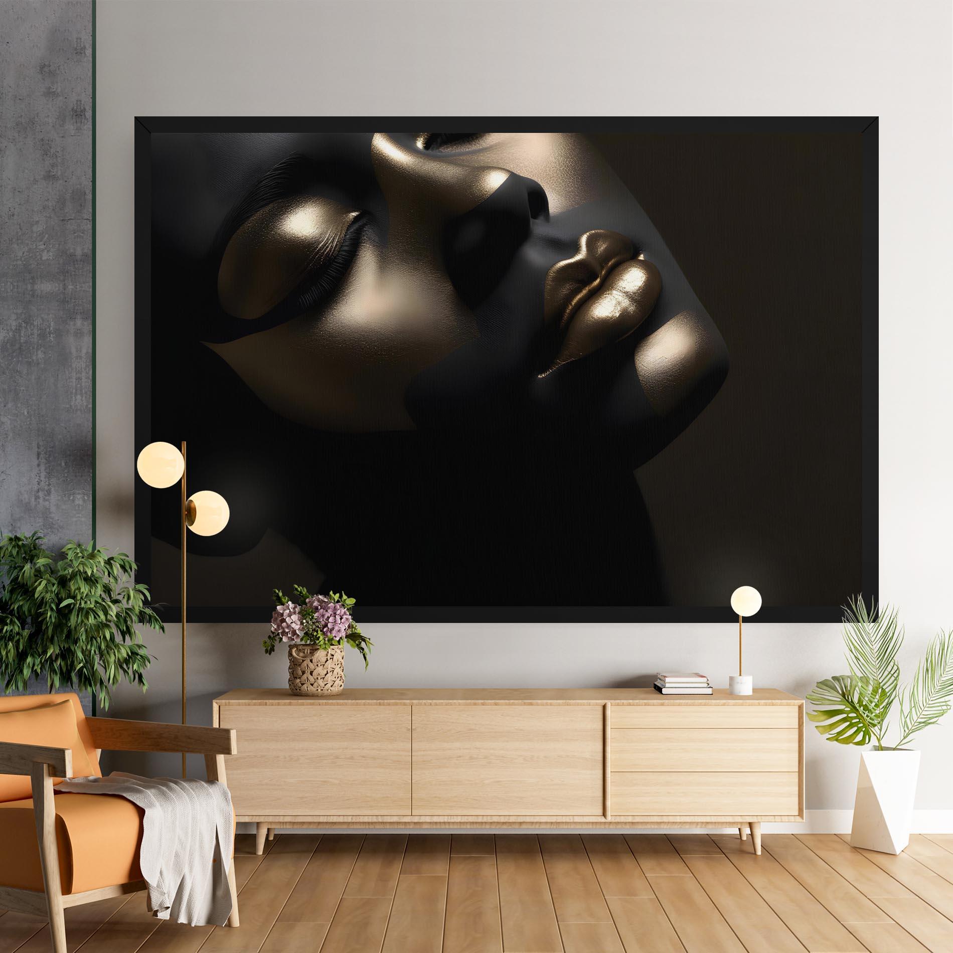 Leinwandbild Dark Gold Face mockup 9
