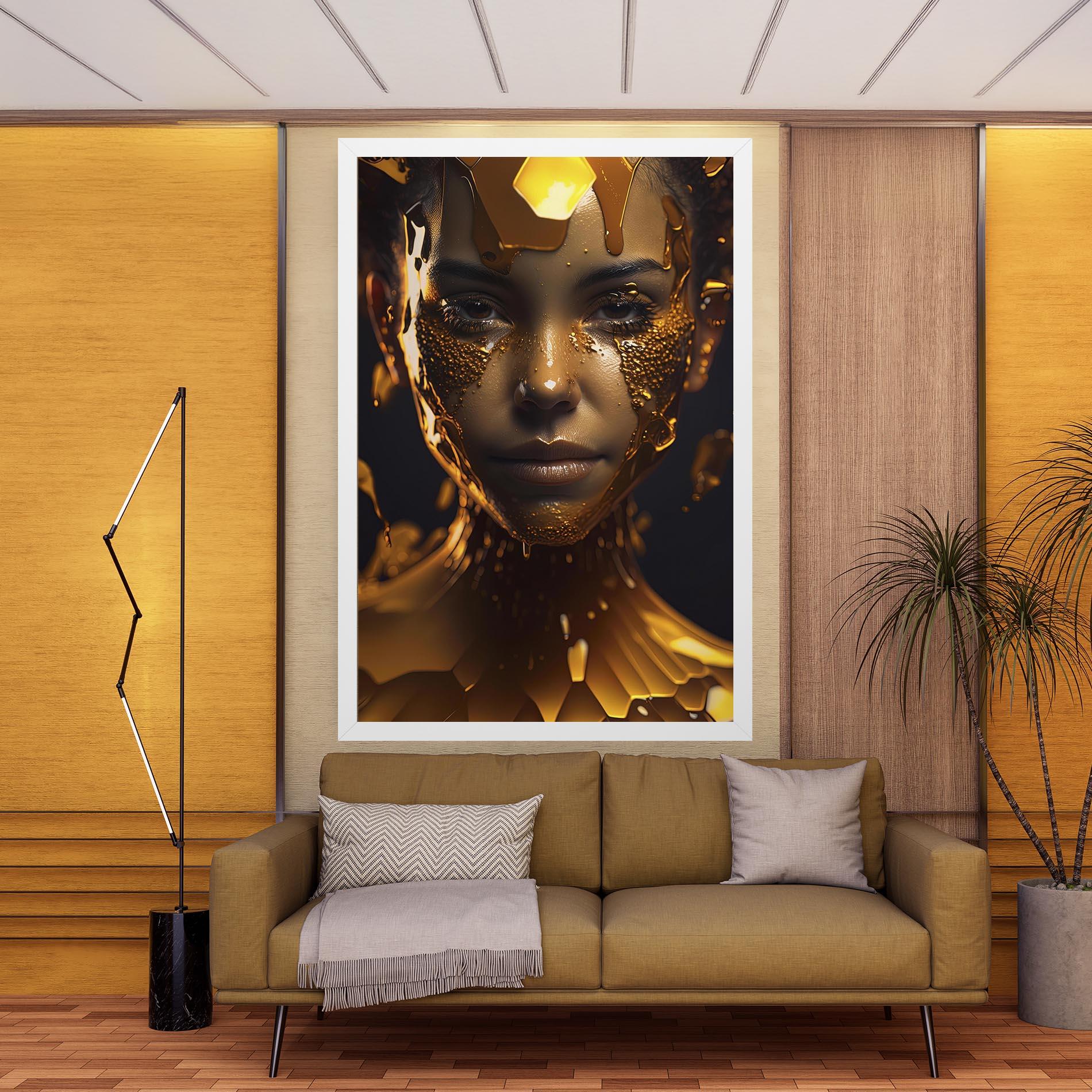 Leinwandbild Gold Honeycomb Girl mockup 9