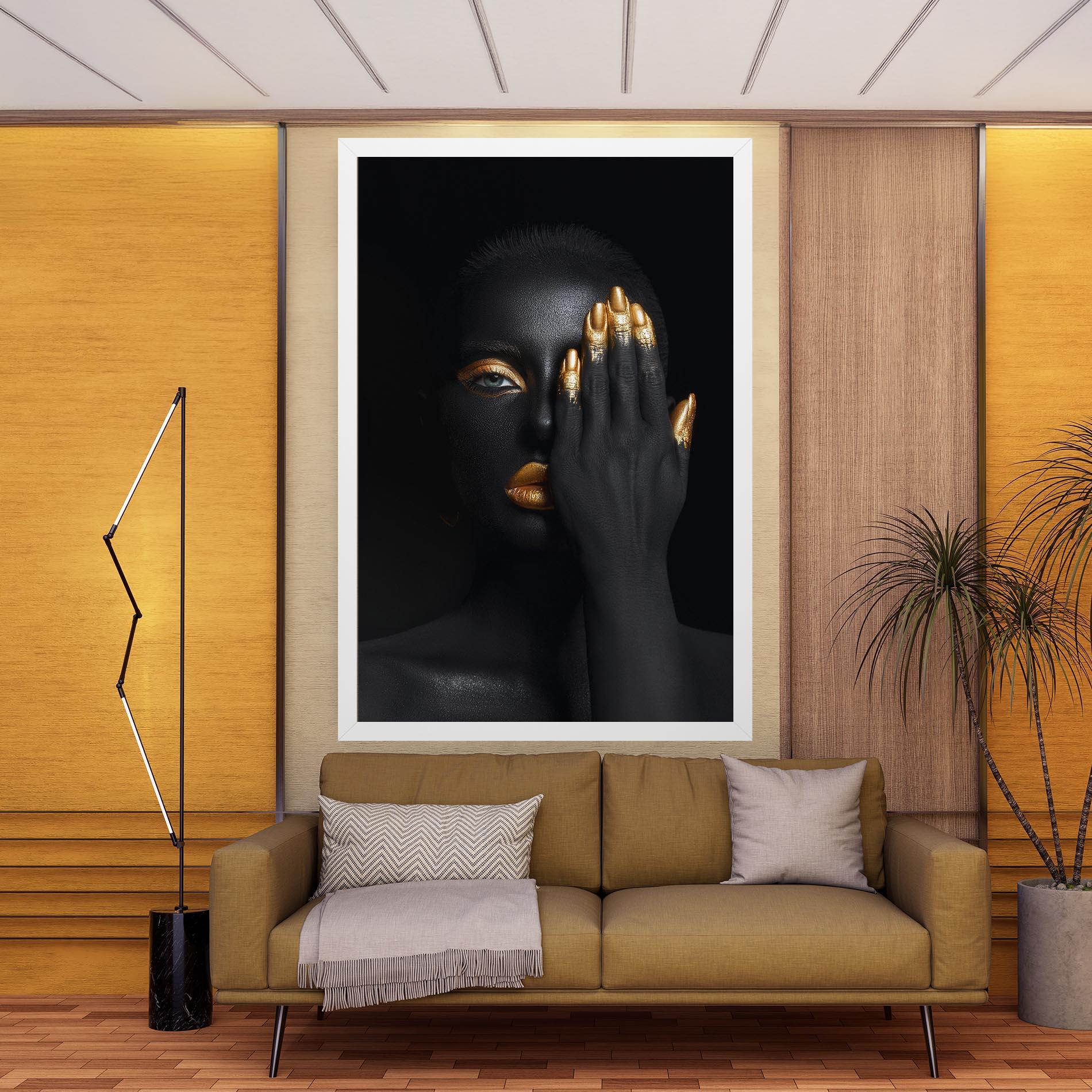 Leinwandbild Gold Makeup Chain mockup 9