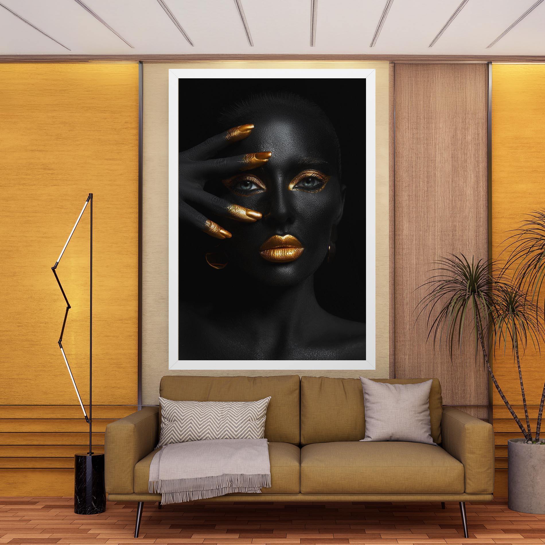 Leinwandbild Gold Makeup Nails mockup 9