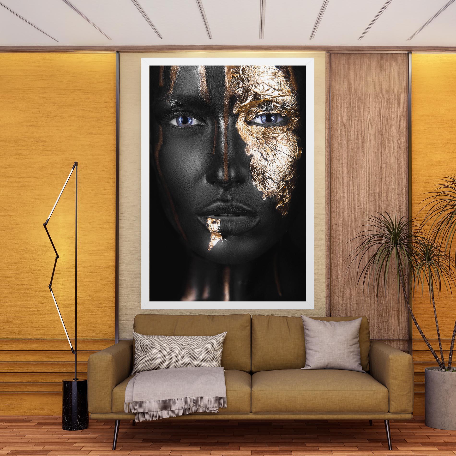 Leinwandbild Golden Face mockup 9