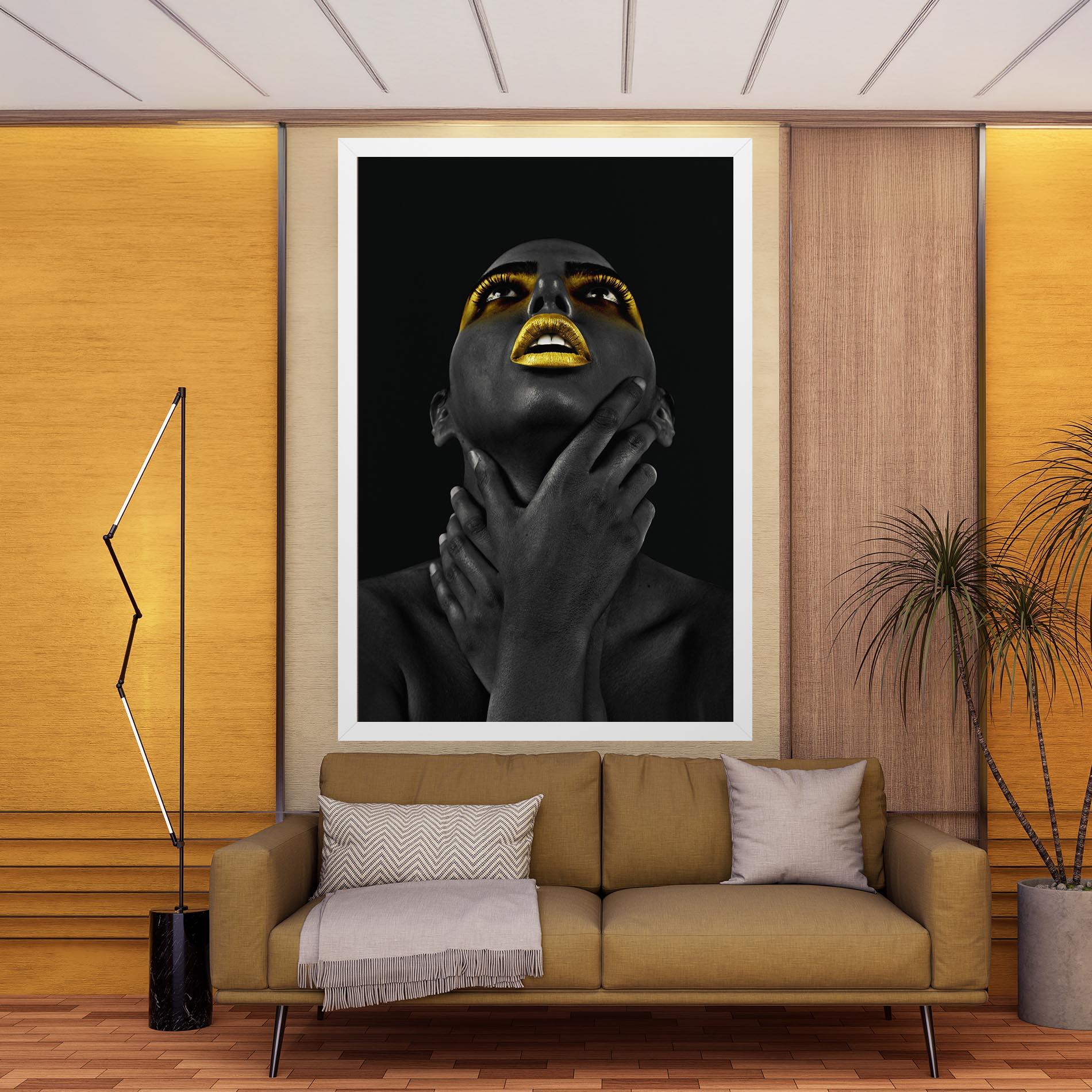 Leinwandbild Golden Lips Women mockup 9