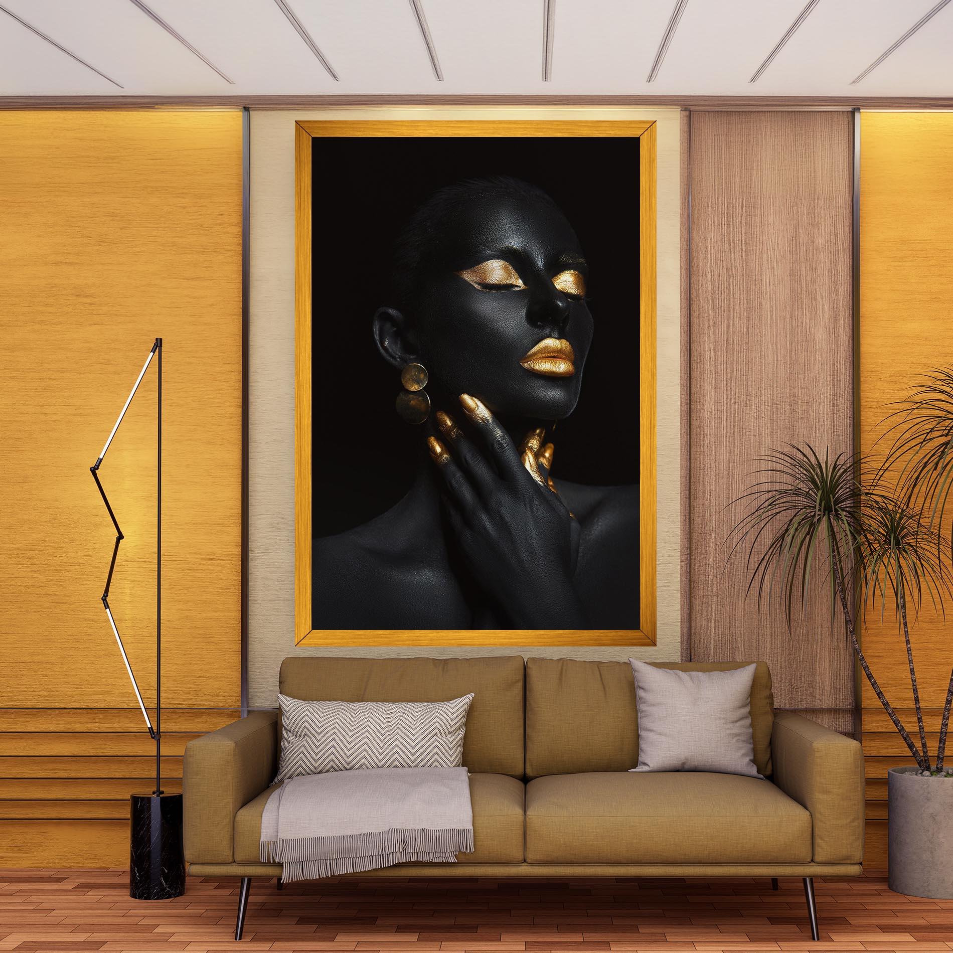 Leinwandbild Eyelids Gold Makeup mockup 9