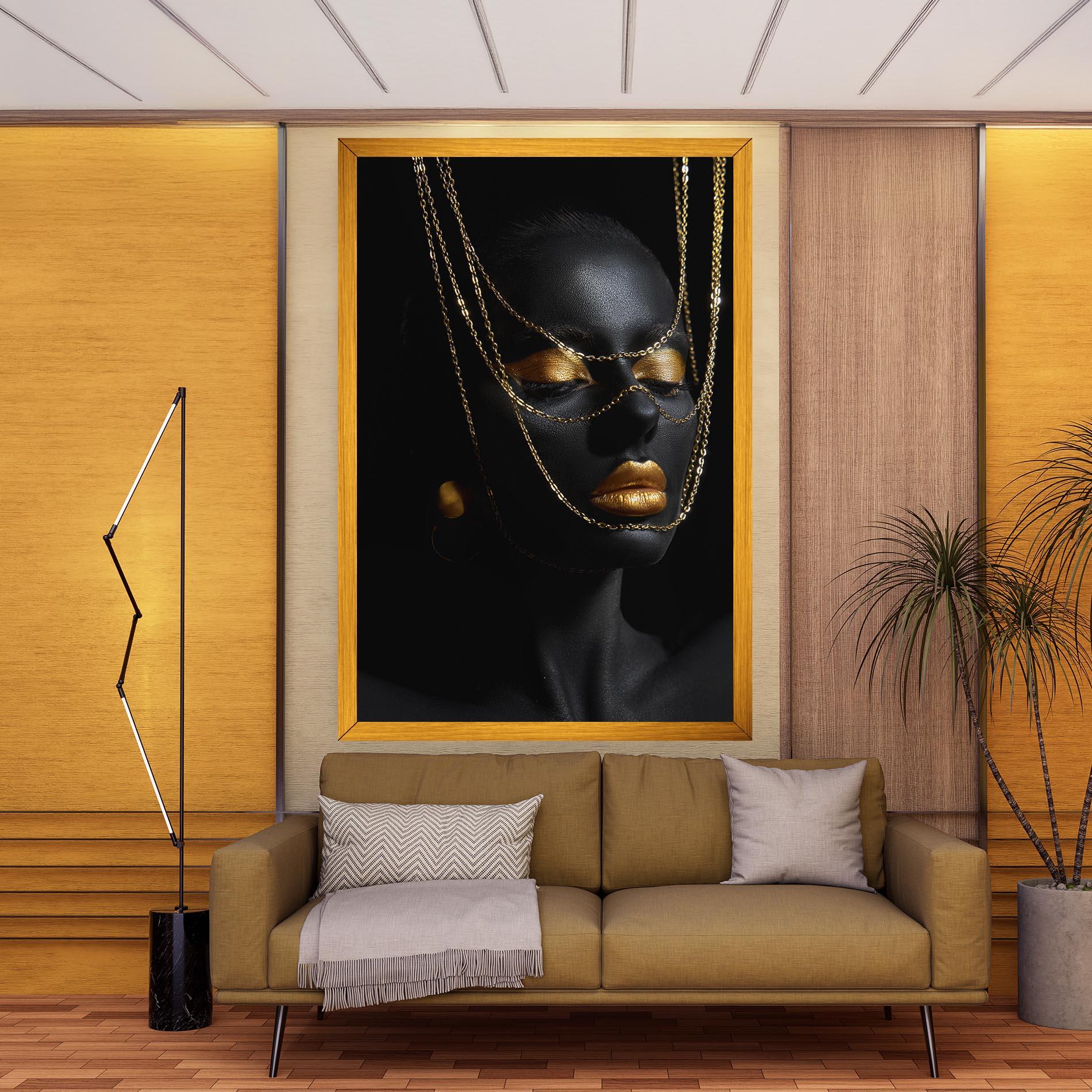 Leinwandbild Gold Chain Girl mockup 9