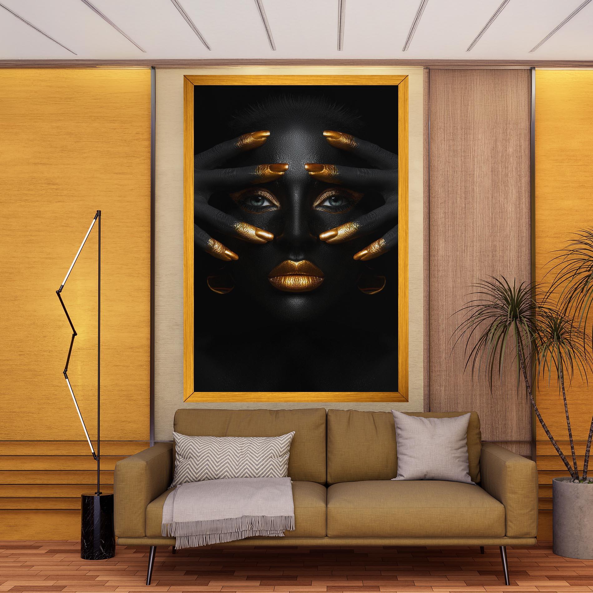 Leinwandbild Gold Fingertips Art mockup 9