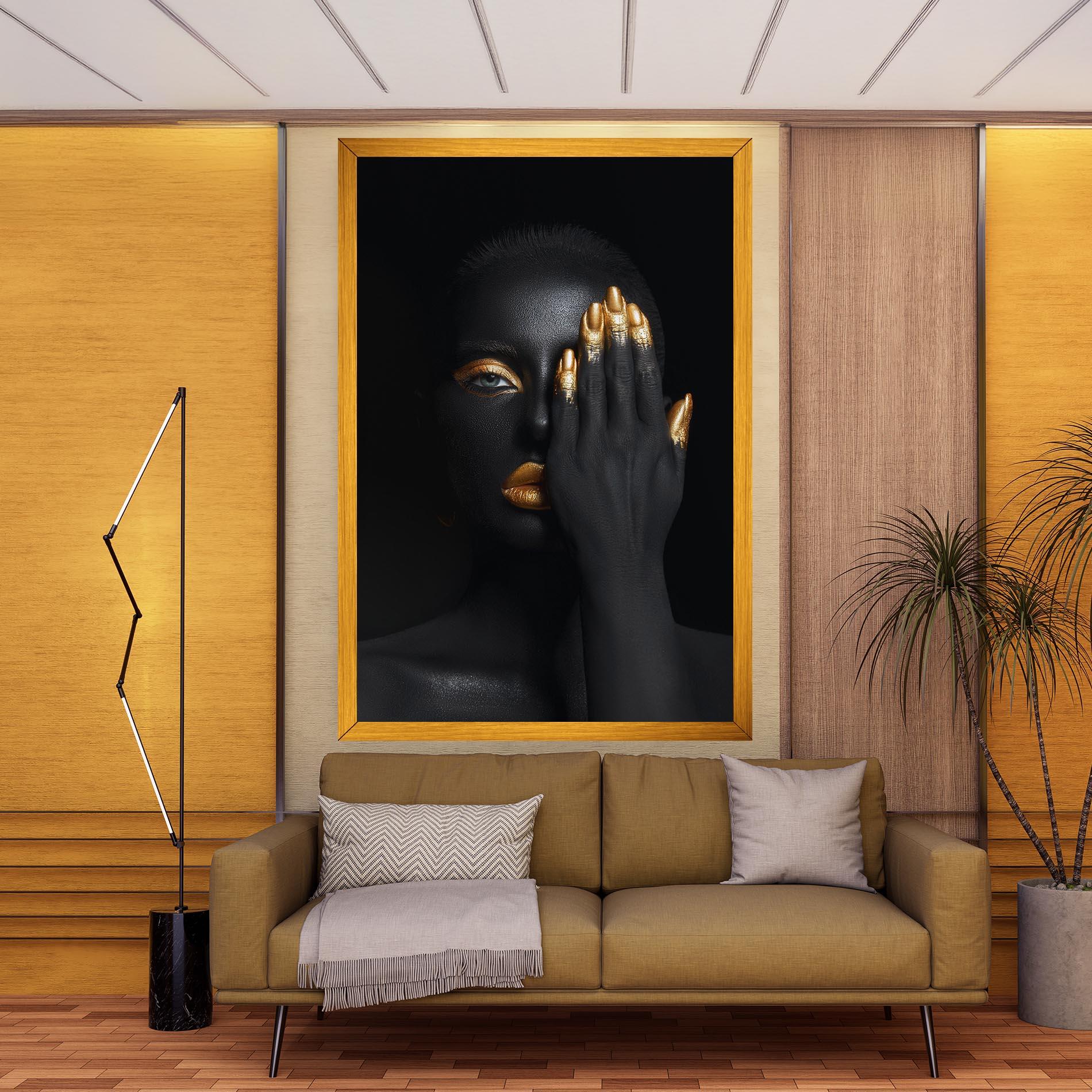 Leinwandbild Gold Makeup Chain mockup 9