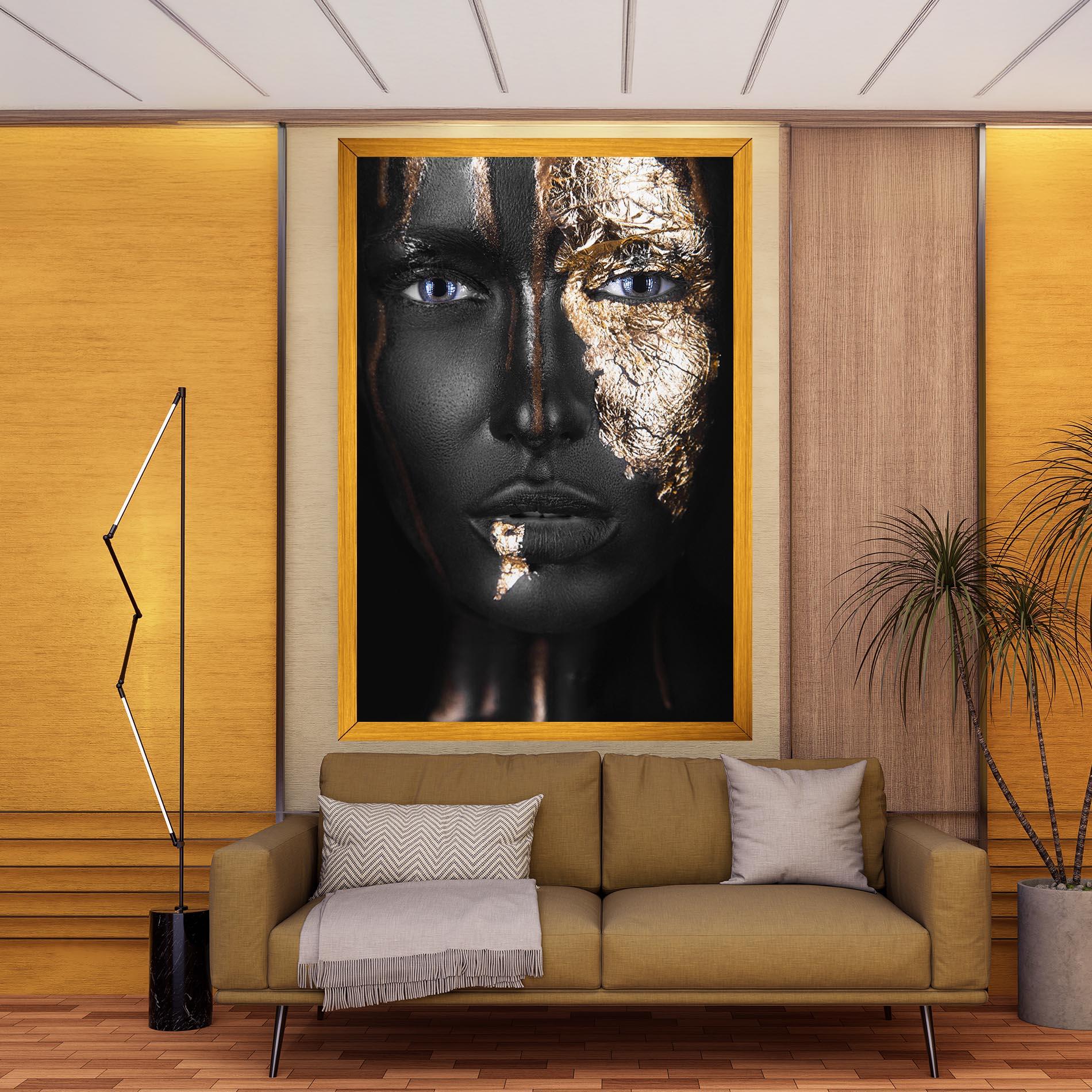 Leinwandbild Golden Face mockup 9