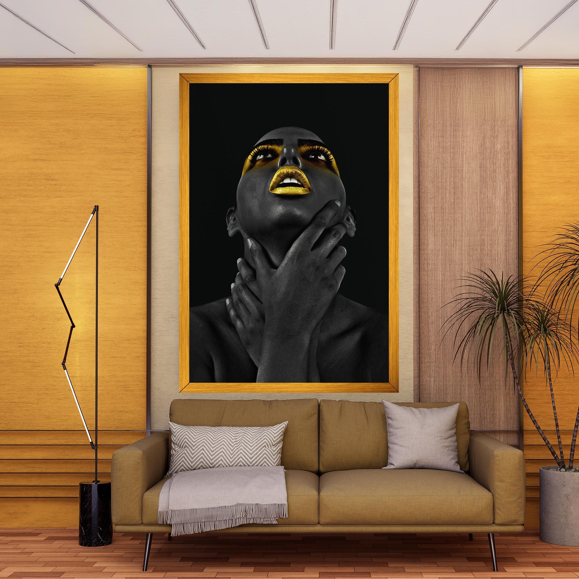 Leinwandbild Golden Lips Women mockup 9