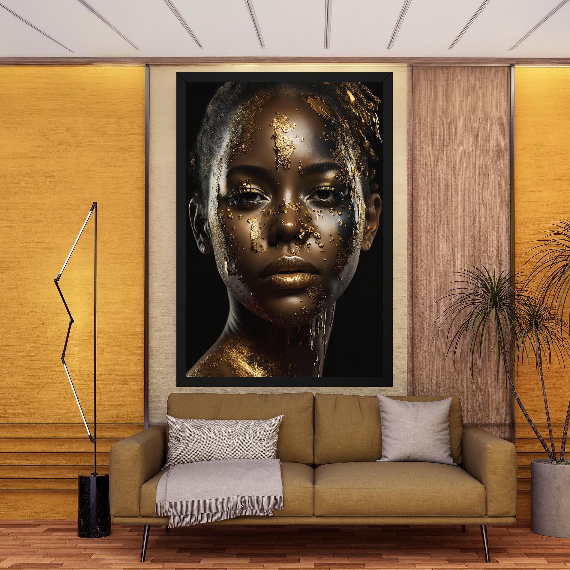 Attractive Gold Woman mockup 9