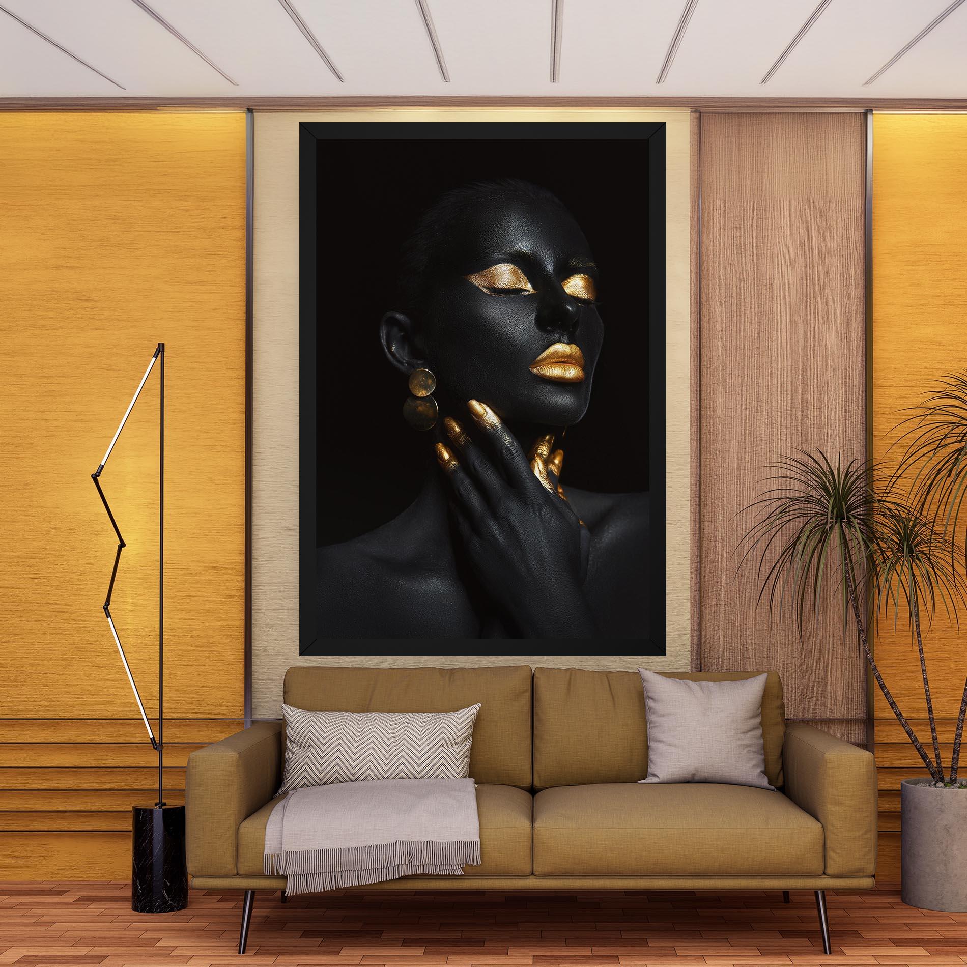 Leinwandbild Eyelids Gold Makeup mockup 9