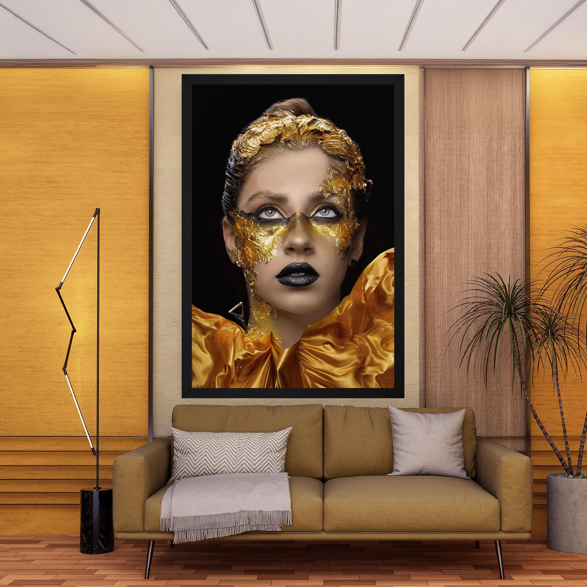 Leinwandbild Glamorous Gold Outfit mockup 9