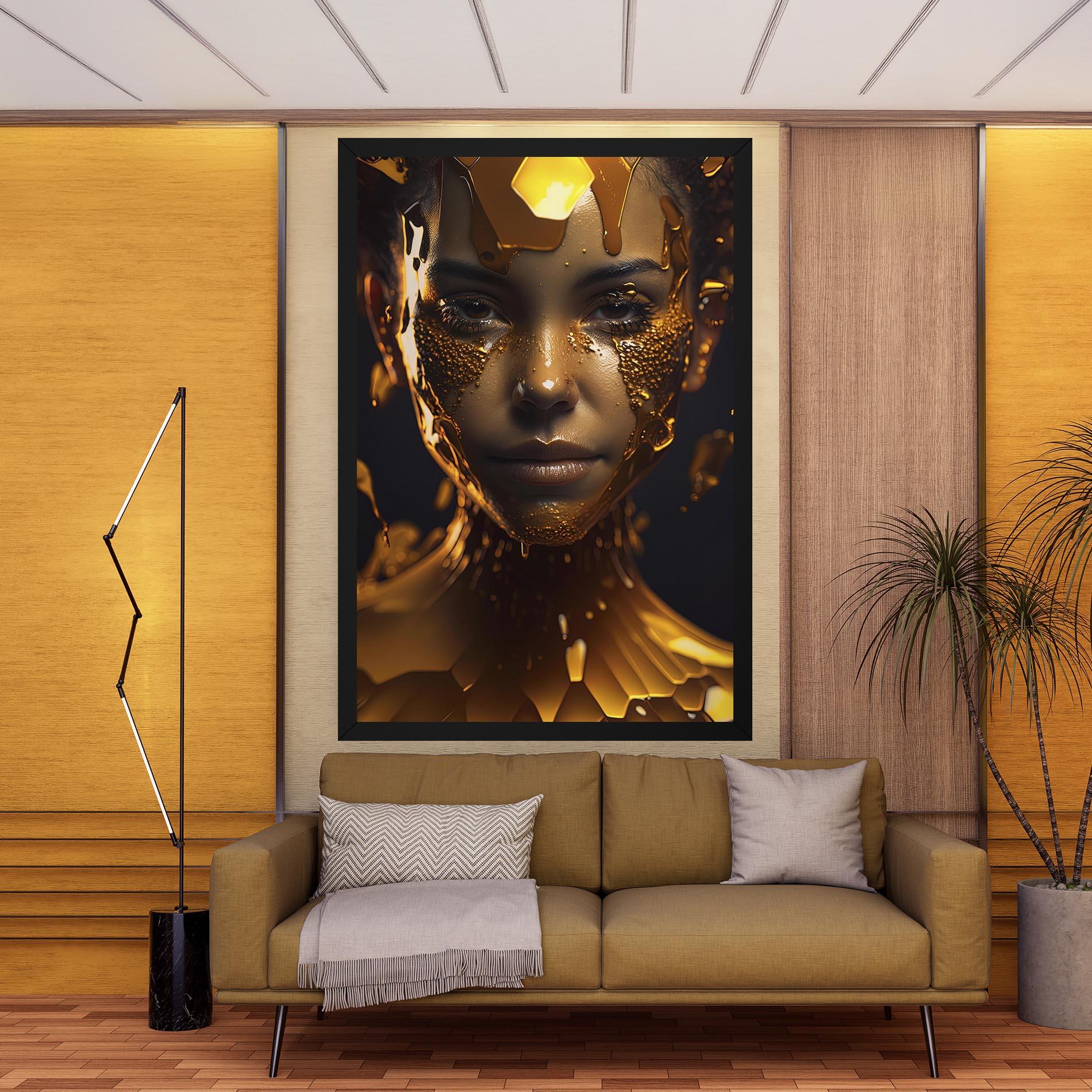 Leinwandbild Gold Honeycomb Girl mockup 9