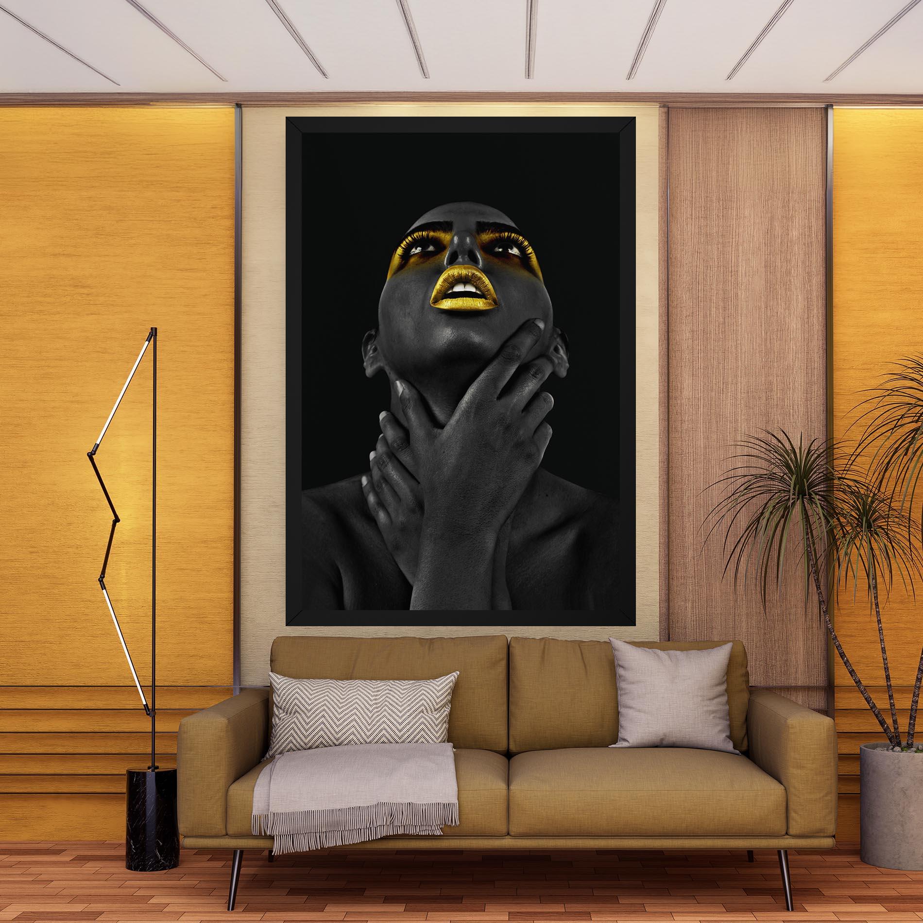 Leinwandbild Golden Lips Women mockup 9