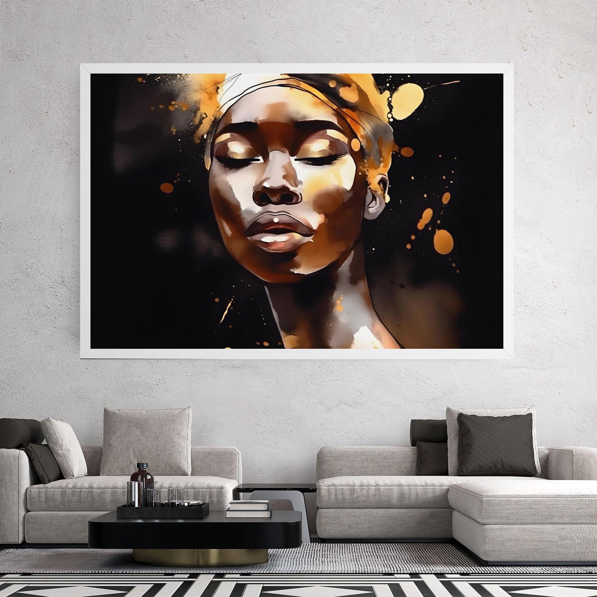 Leinwandbild Abstract Gold Woman mockup 2