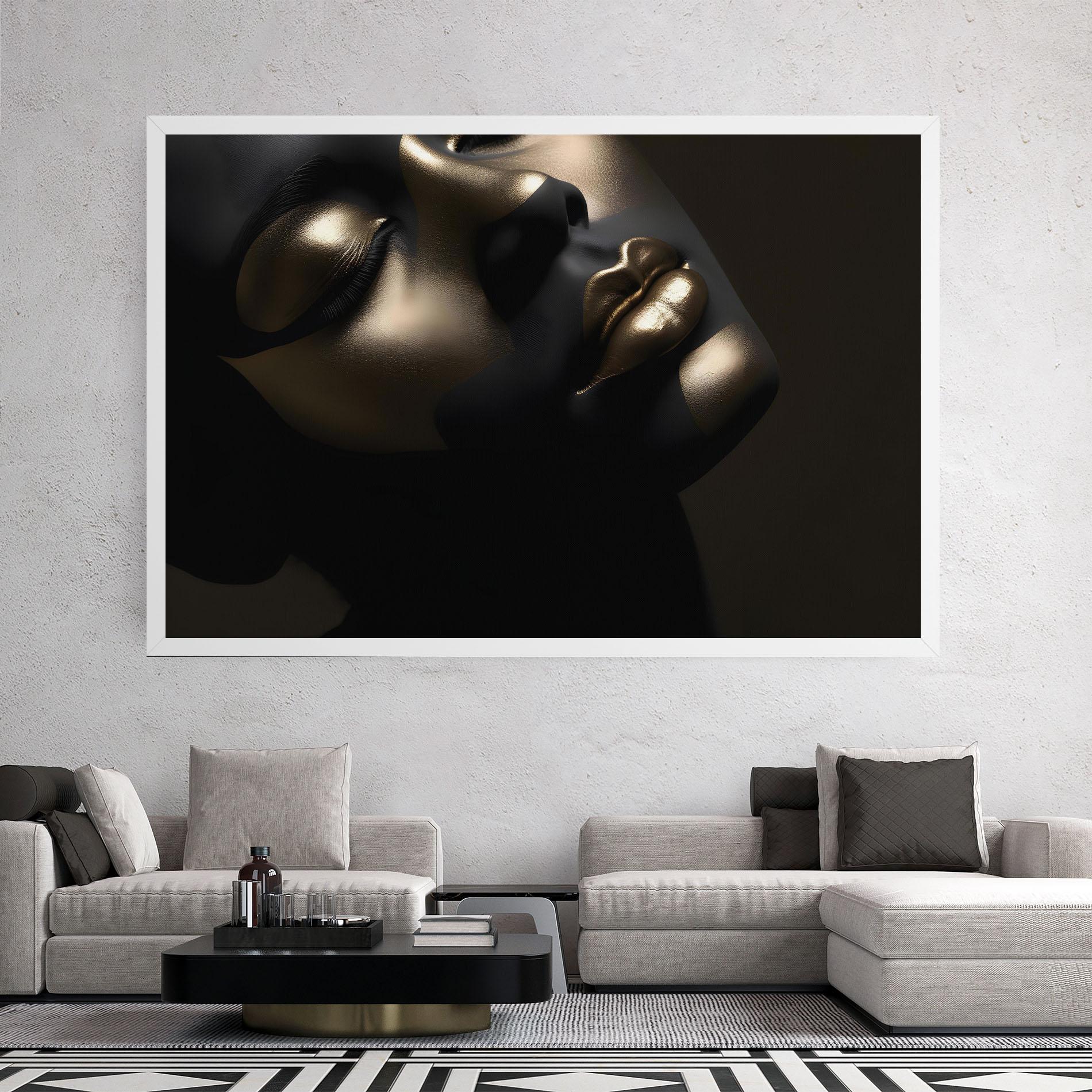 Leinwandbild Dark Gold Face mockup 2