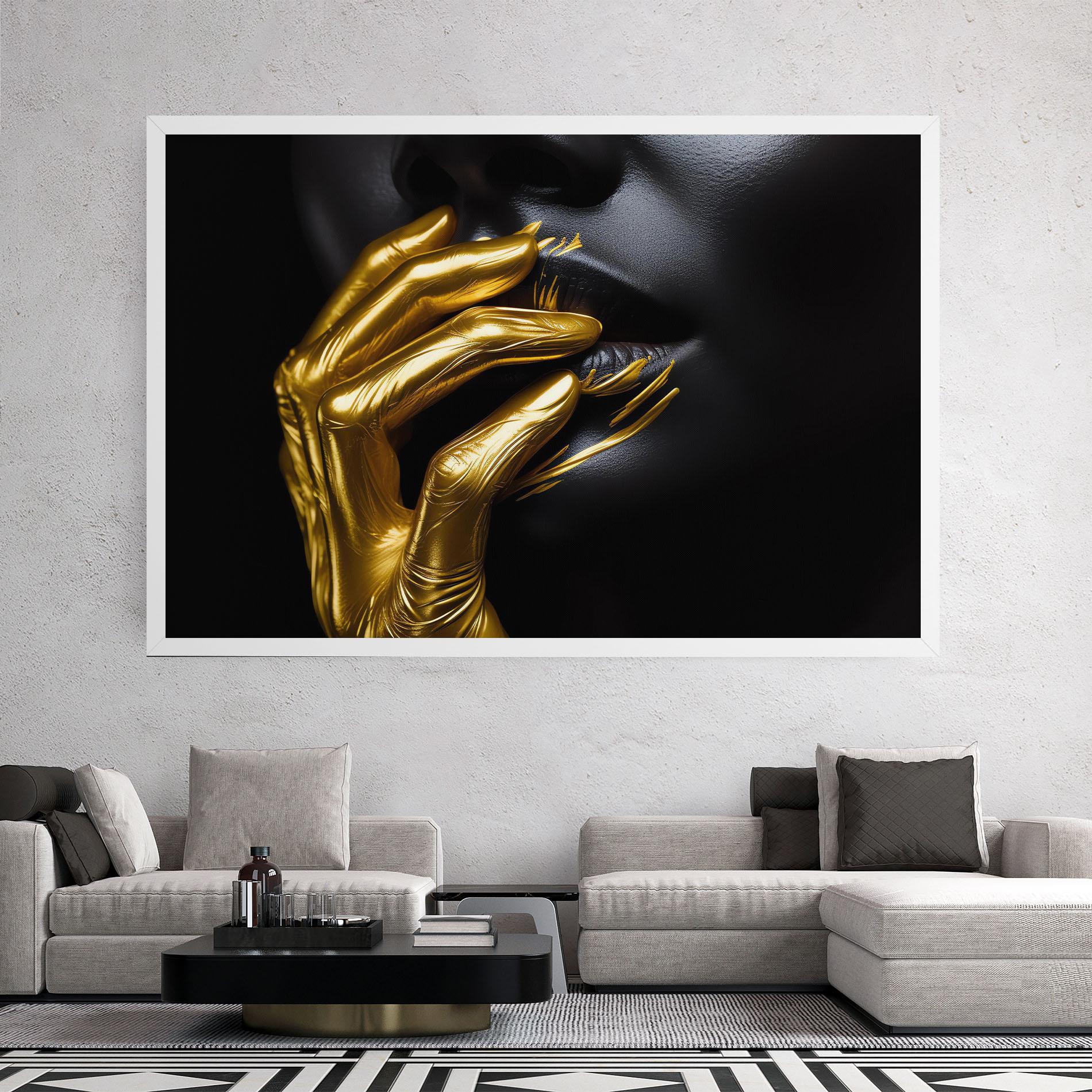 Leinwandbild Gold Small Hand mockup 2