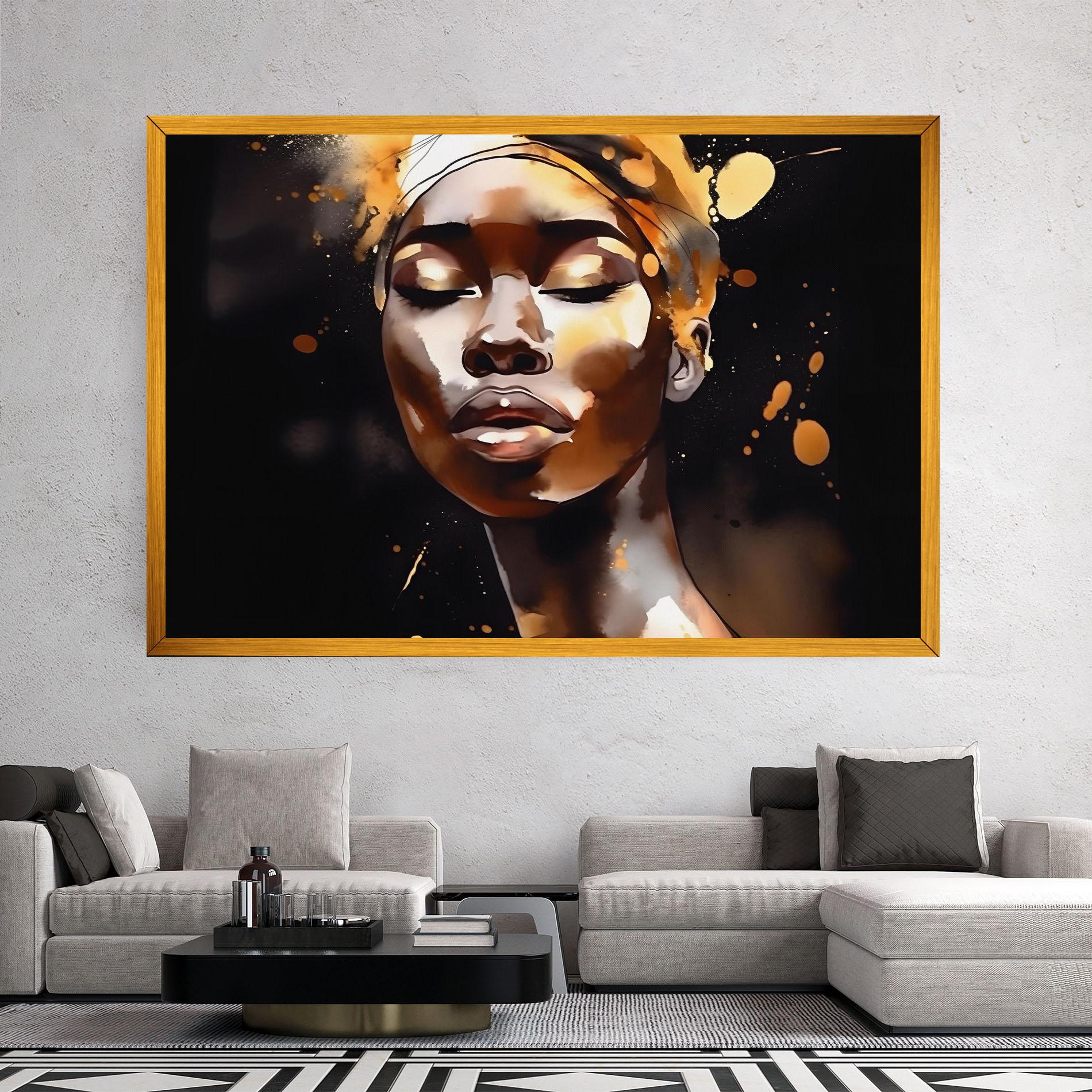 Leinwandbild Abstract Gold Woman mockup 2