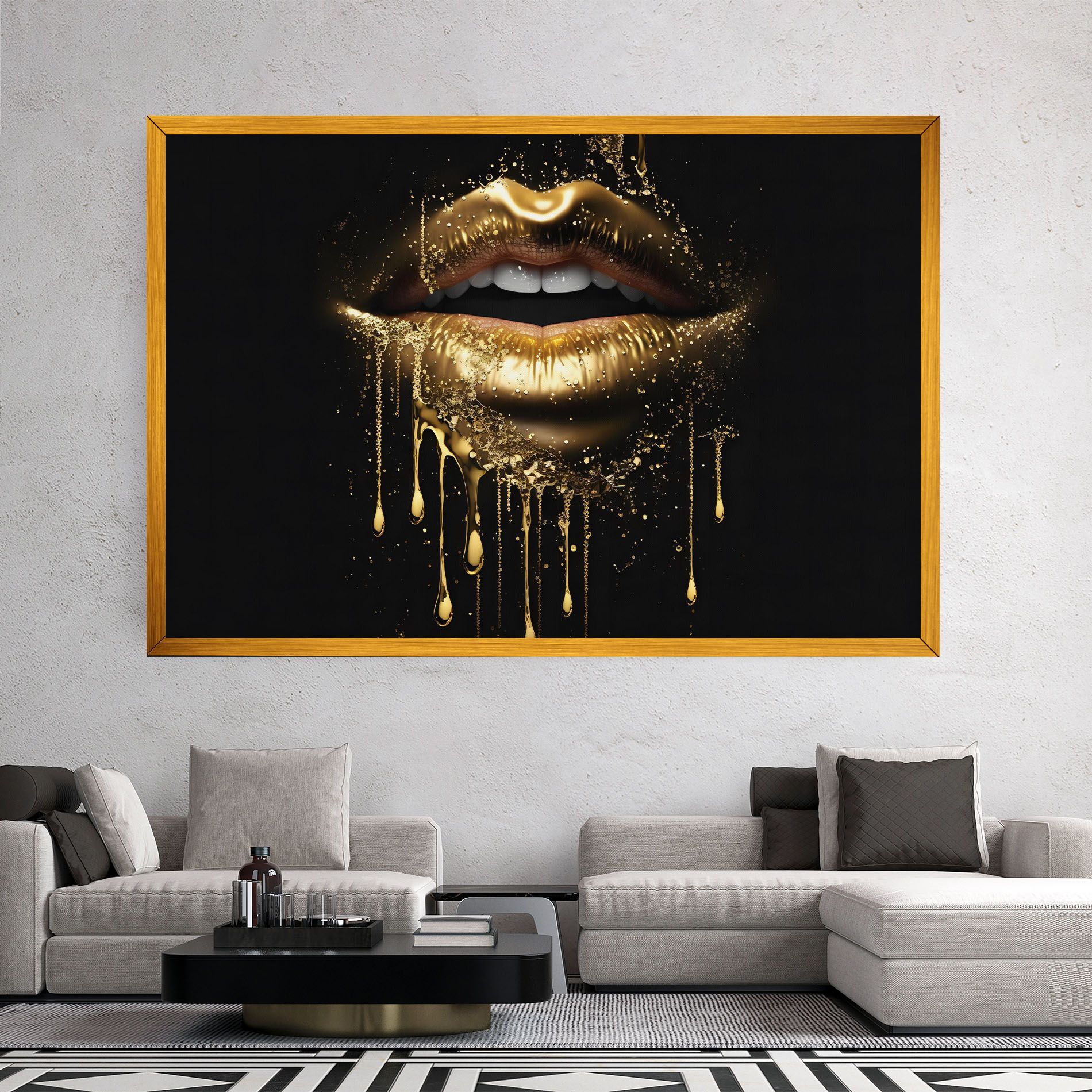 Golden Luxury Lips mockup 2