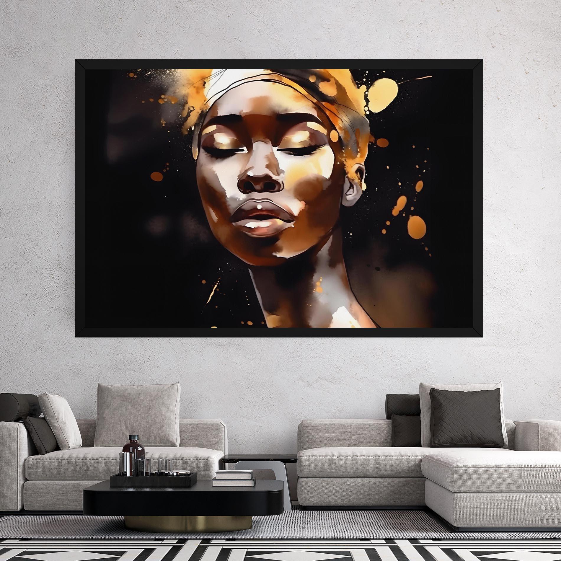 Leinwandbild Abstract Gold Woman mockup 2
