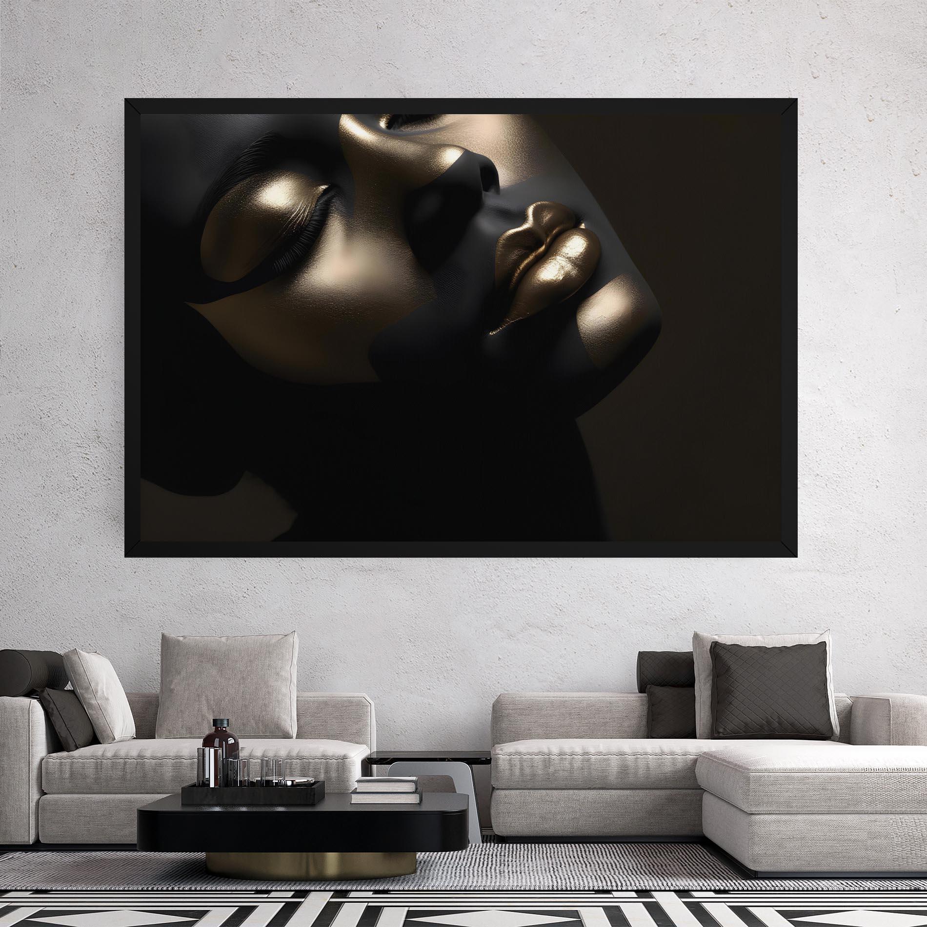 Leinwandbild Dark Gold Face mockup 2
