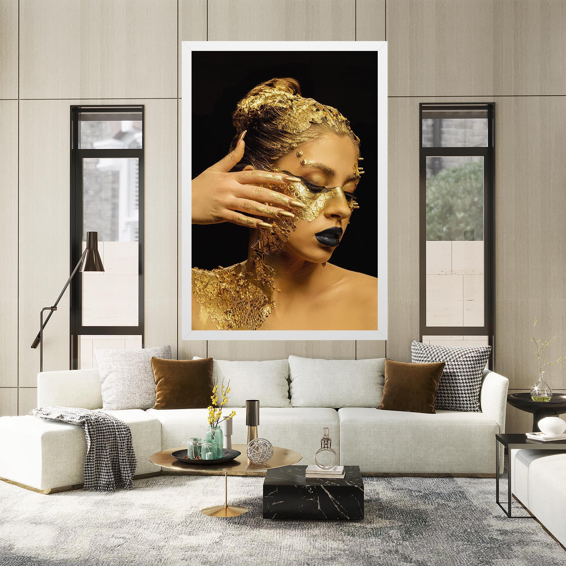 Leinwandbild Festive Golden Makeup mockup 2