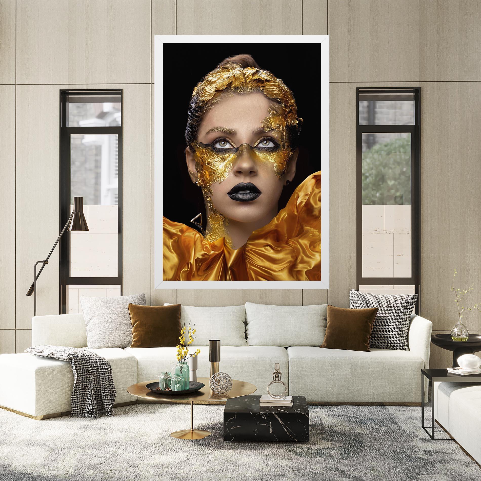 Leinwandbild Glamorous Gold Outfit mockup 2