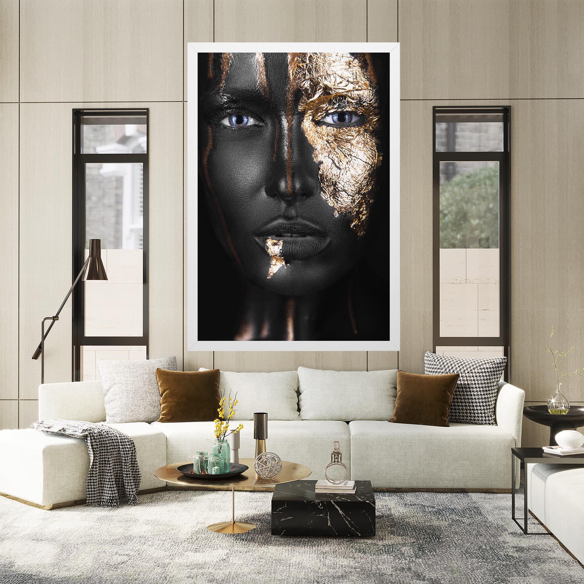 Leinwandbild Golden Face mockup 2