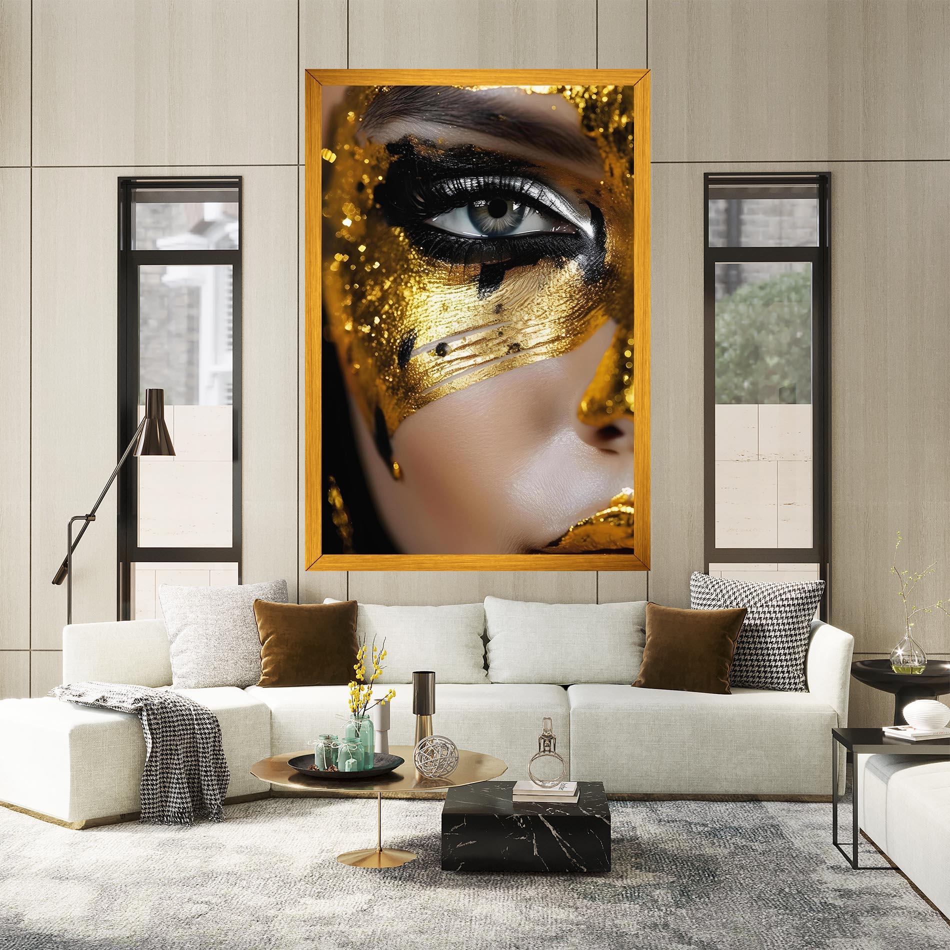 Leinwandbild Black Gold Eyeliner mockup 2