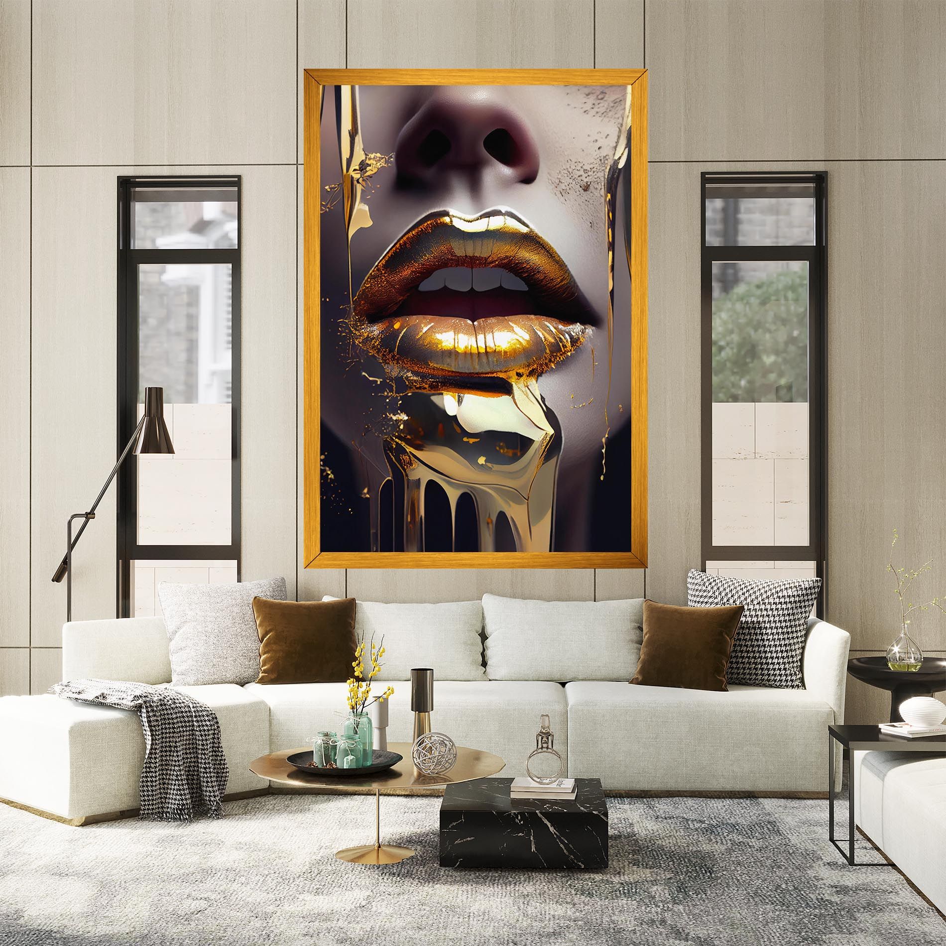 Glamorous Gold Lips mockup 2