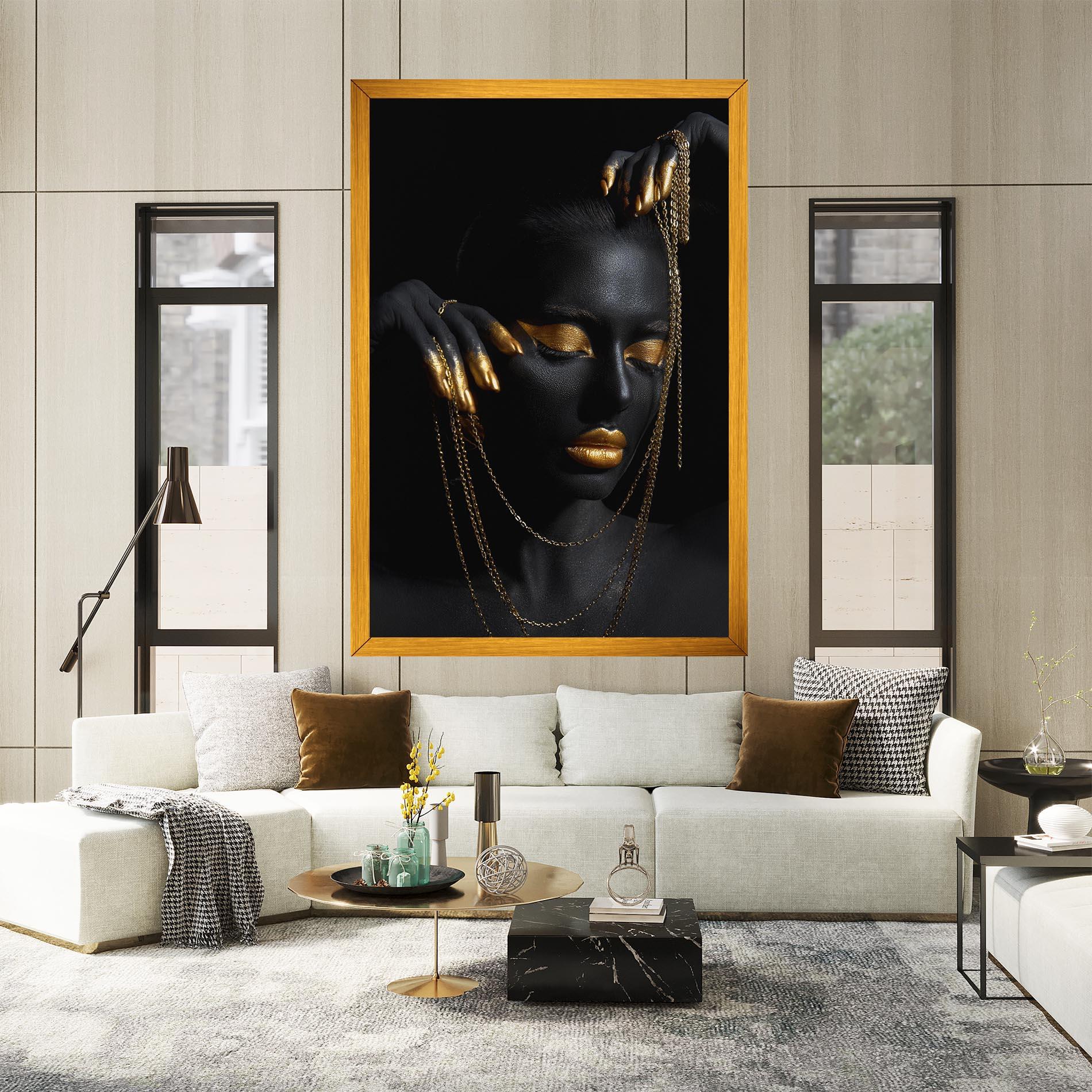 Leinwandbild Gold Black Skin mockup 2