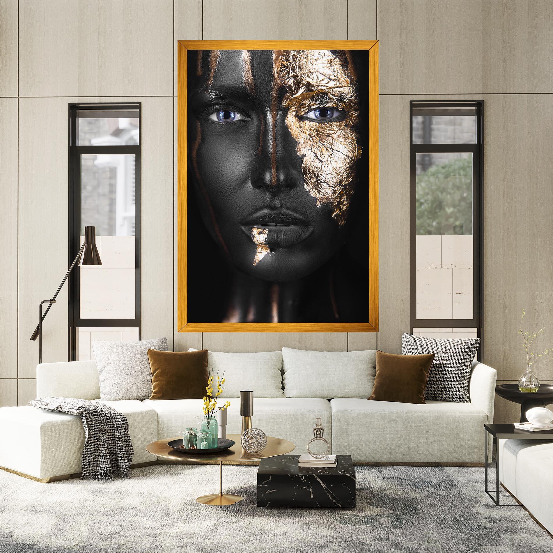 Leinwandbild Golden Face mockup 2