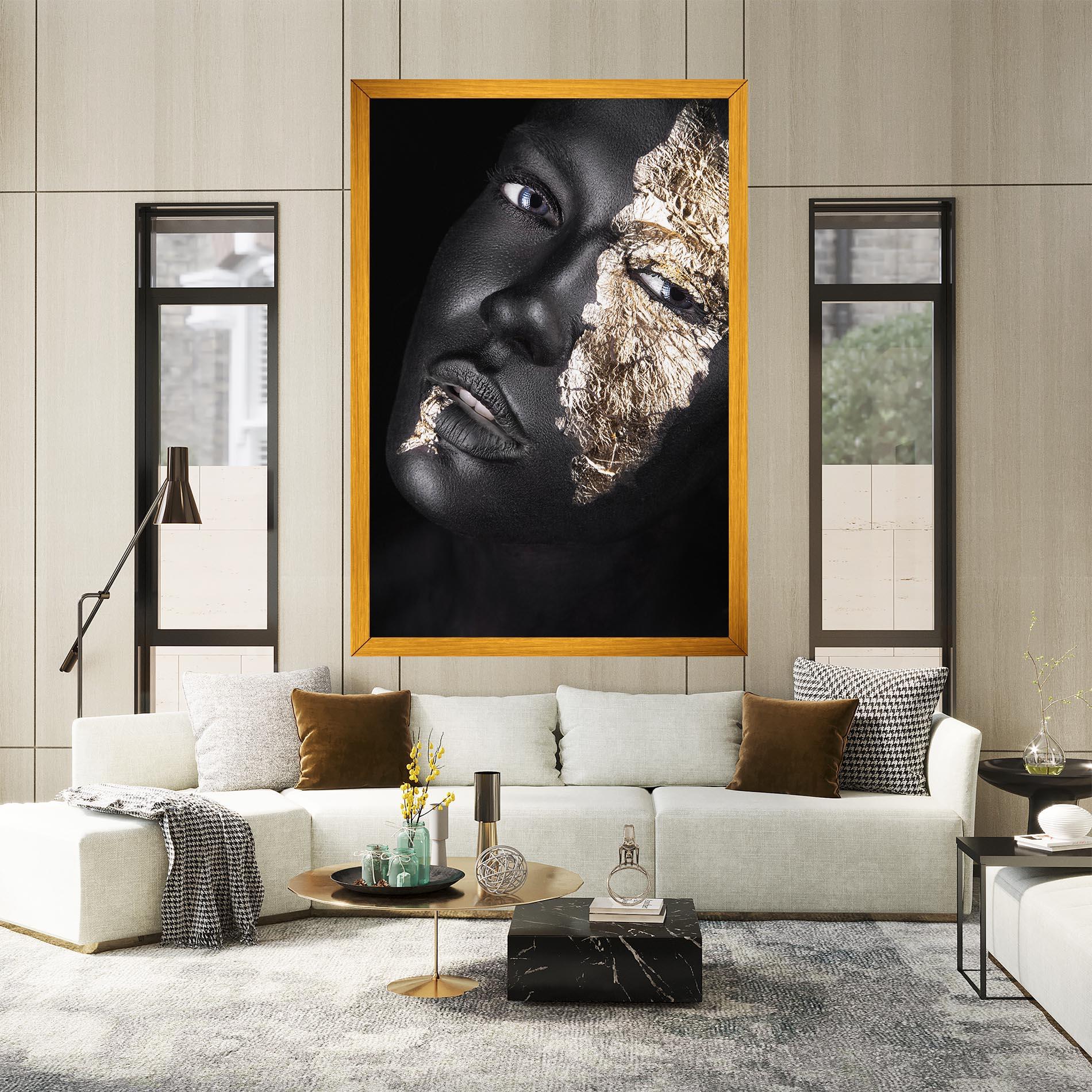 Leinwandbild Grey Gold Makeup mockup 2