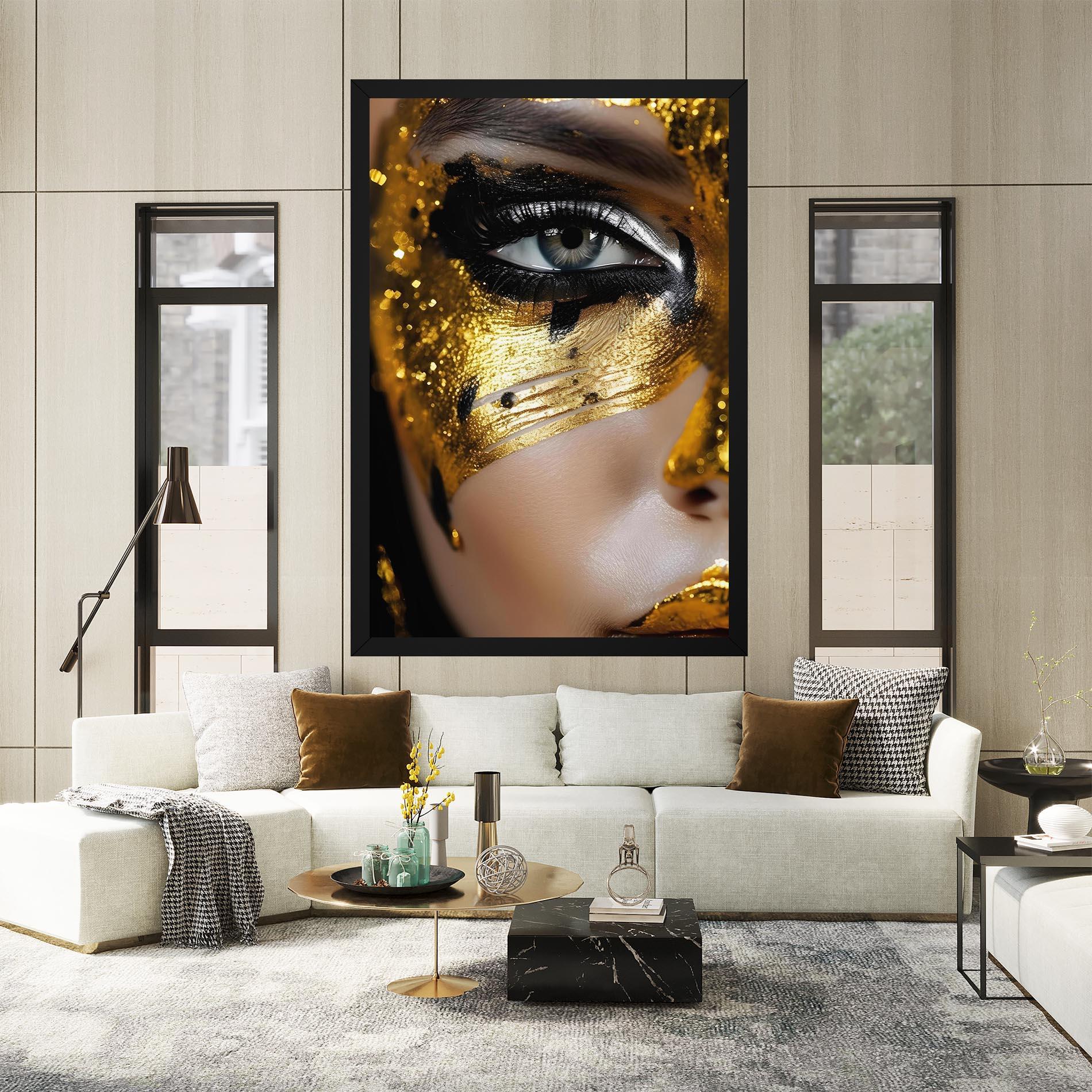 Leinwandbild Black Gold Eyeliner mockup 2