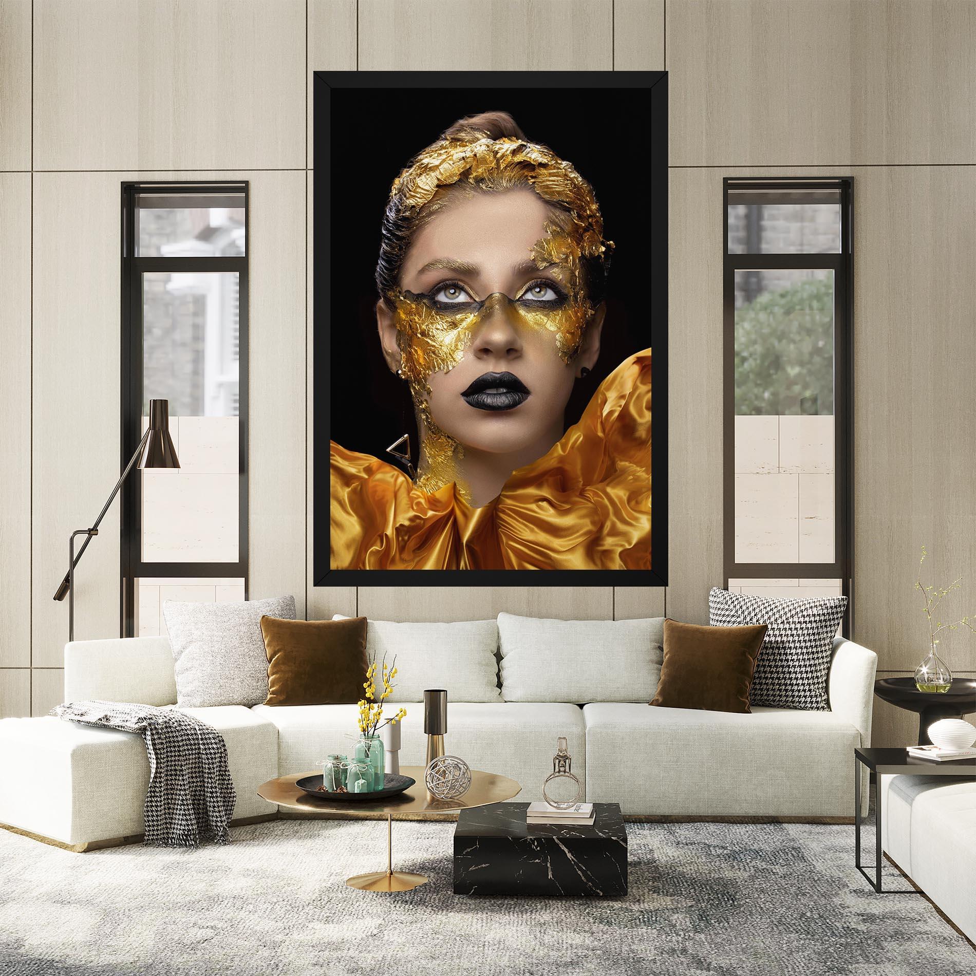 Leinwandbild Glamorous Gold Outfit mockup 2