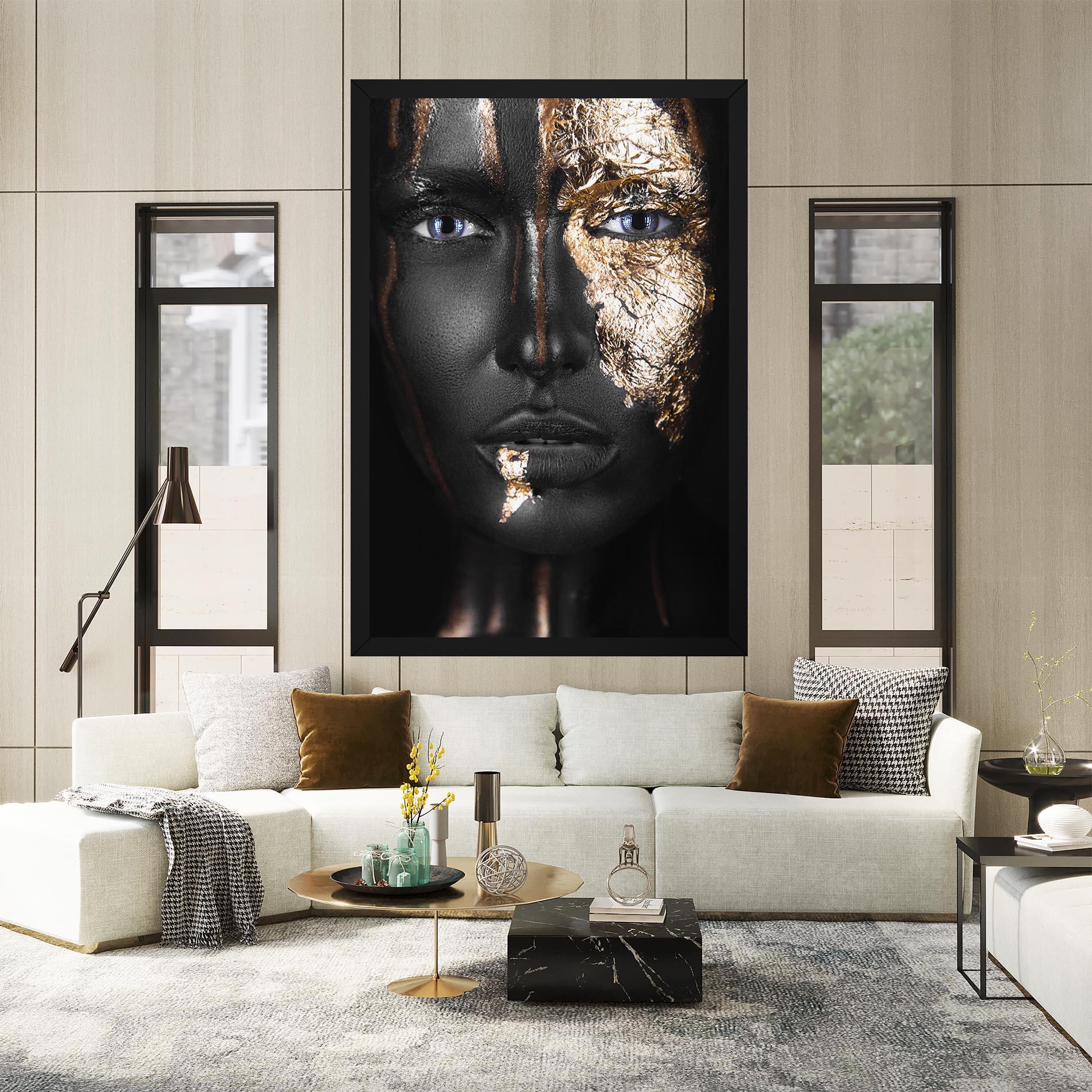 Leinwandbild Golden Face mockup 2