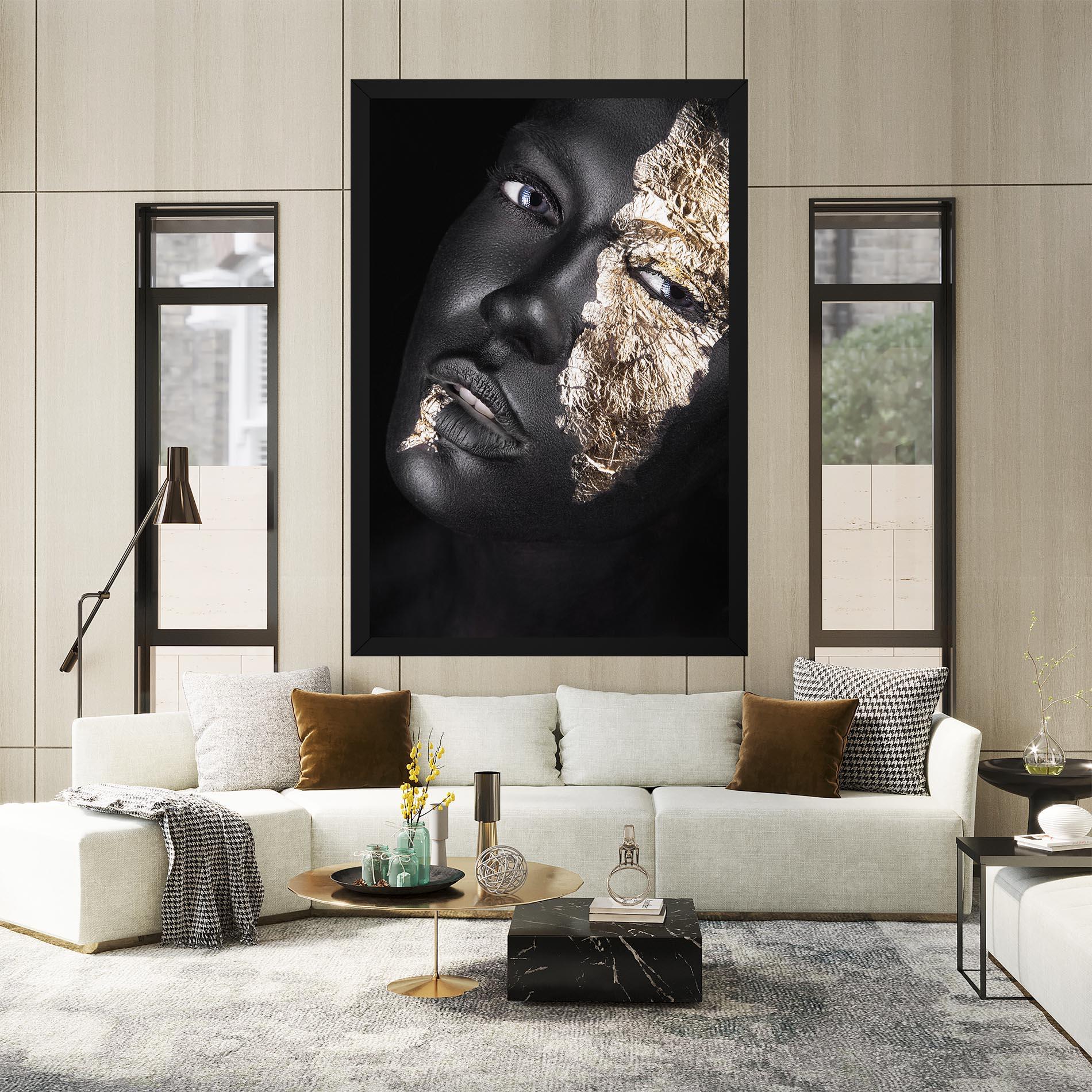 Leinwandbild Grey Gold Makeup mockup 2