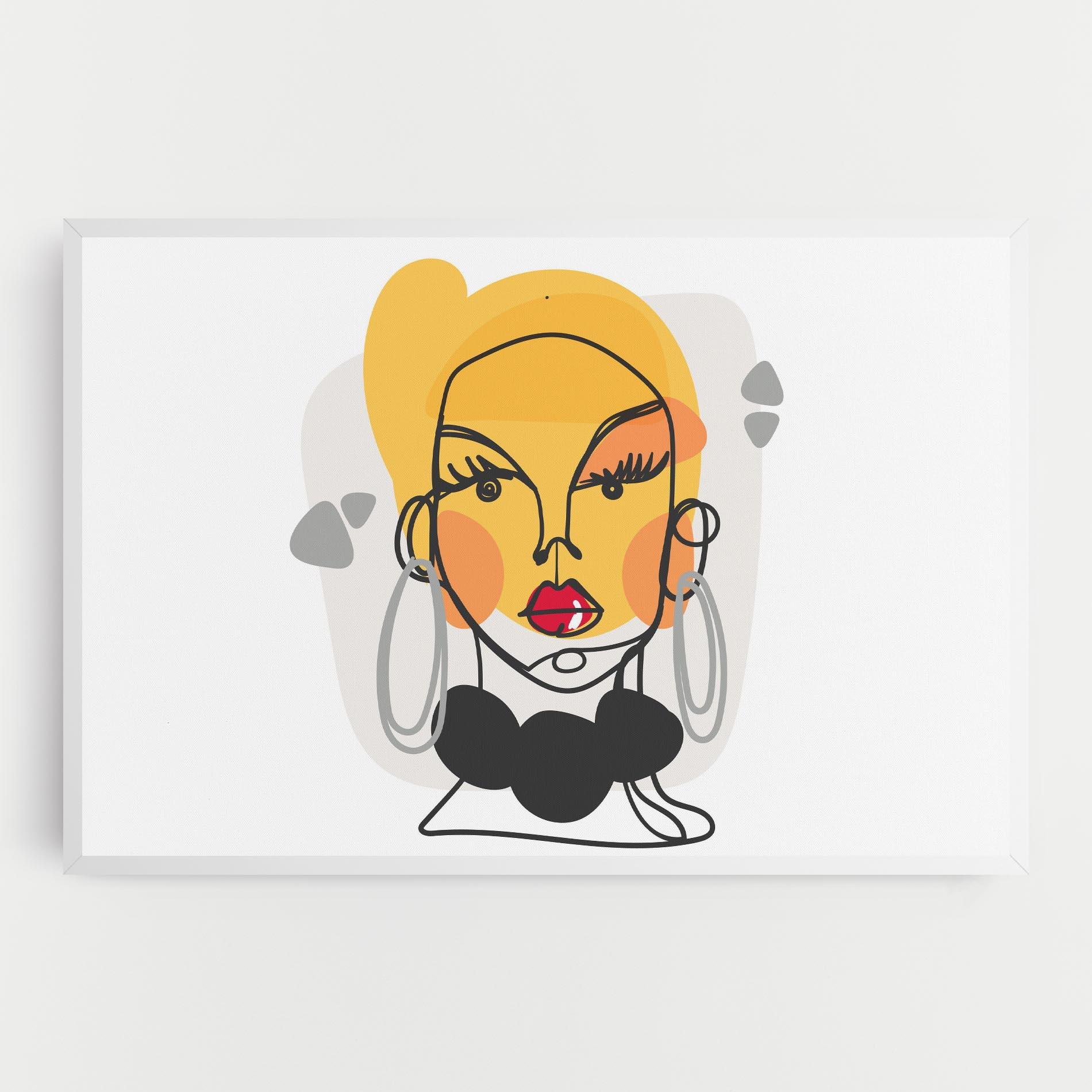 Leinwandbild Abstract Blonde Face mockup 0