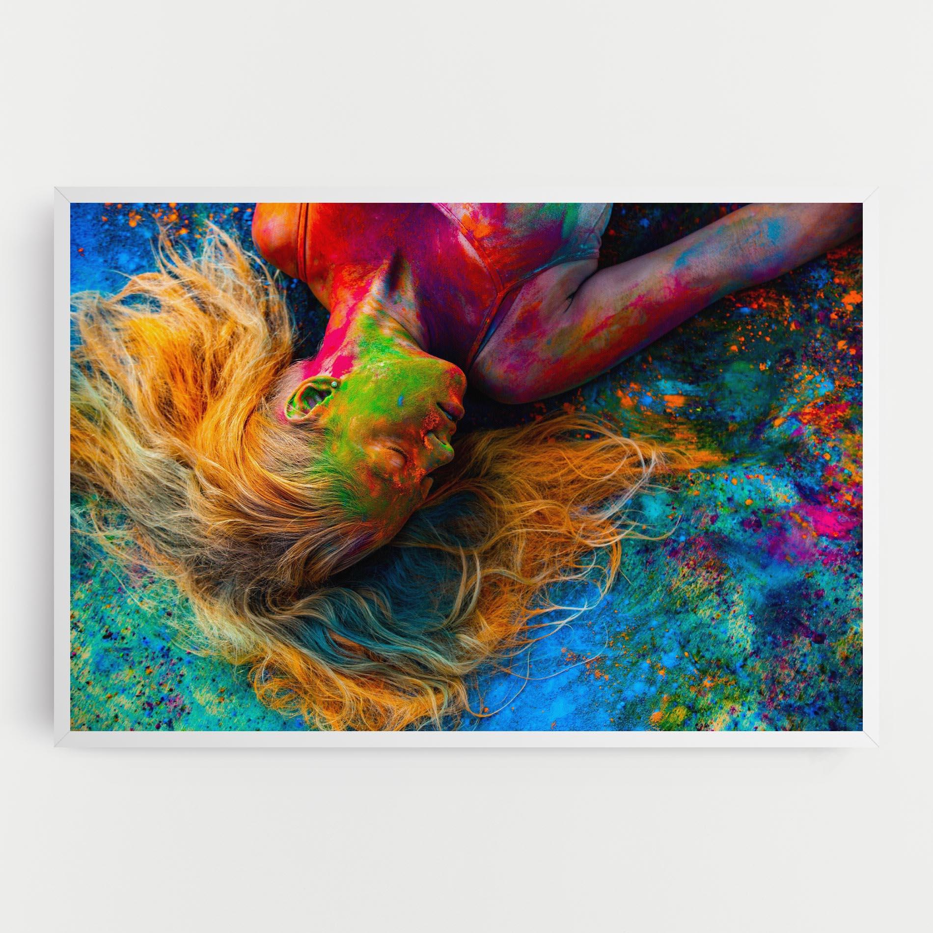 Leinwandbild Powder Holi Woman mockup 0