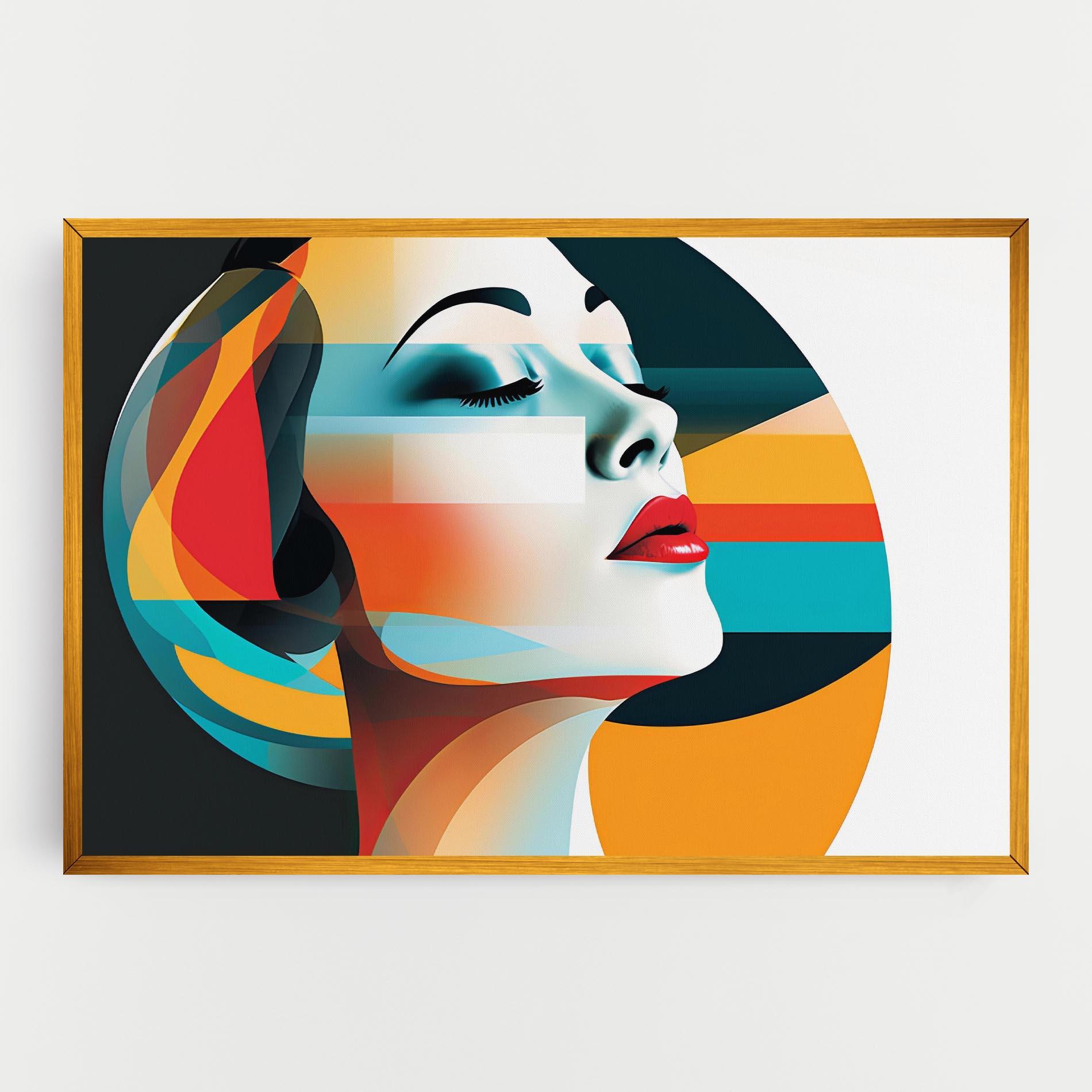 Leinwandbild Blue Abstract Makeup mockup 0