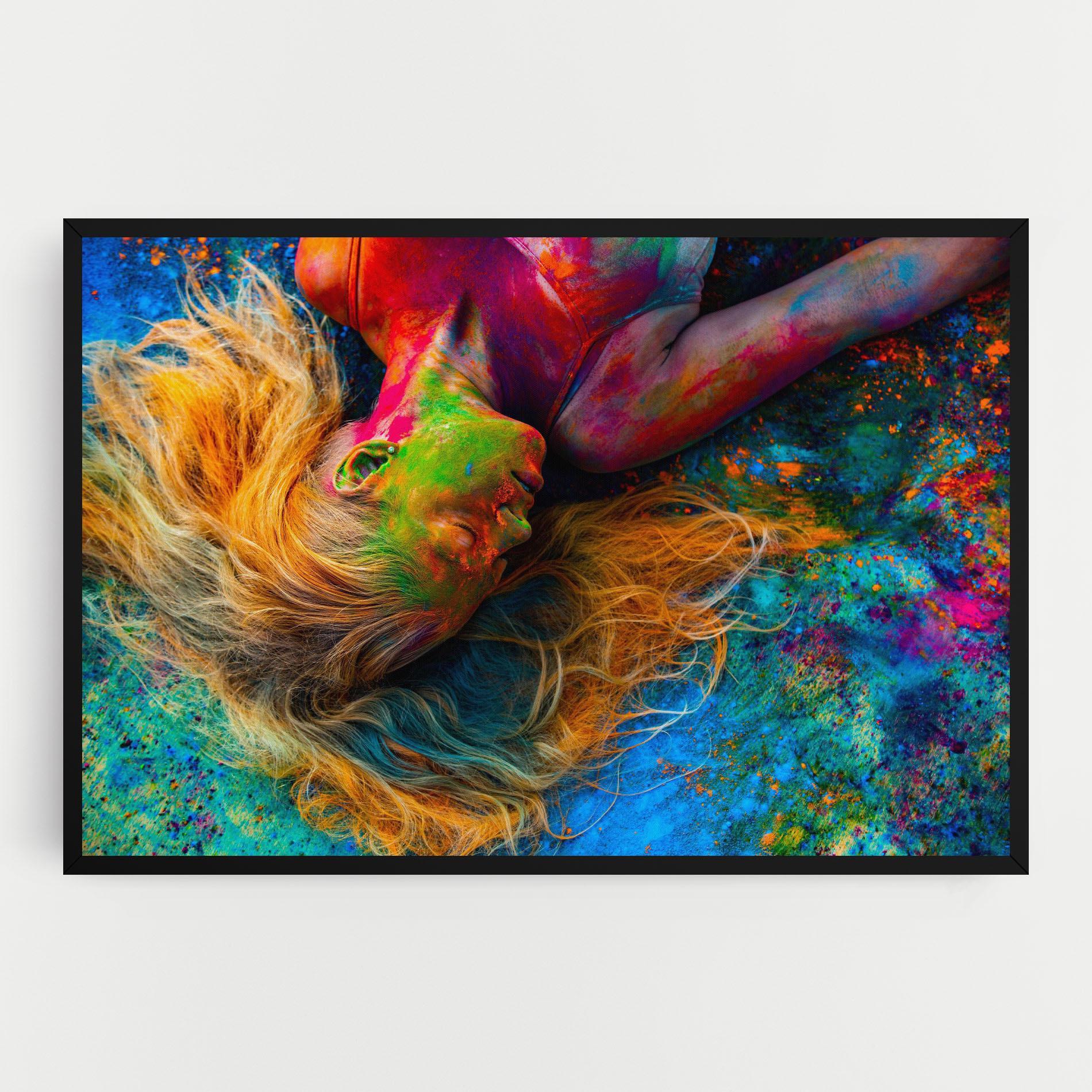 Leinwandbild Powder Holi Woman mockup 0