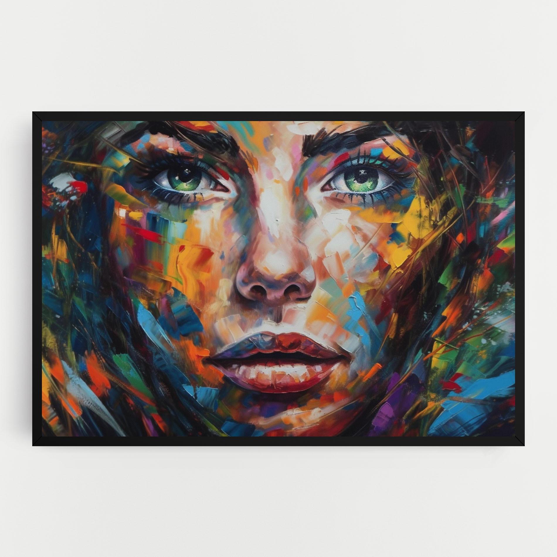 Leinwandbild Vibrant Color Woman Paint mockup 0