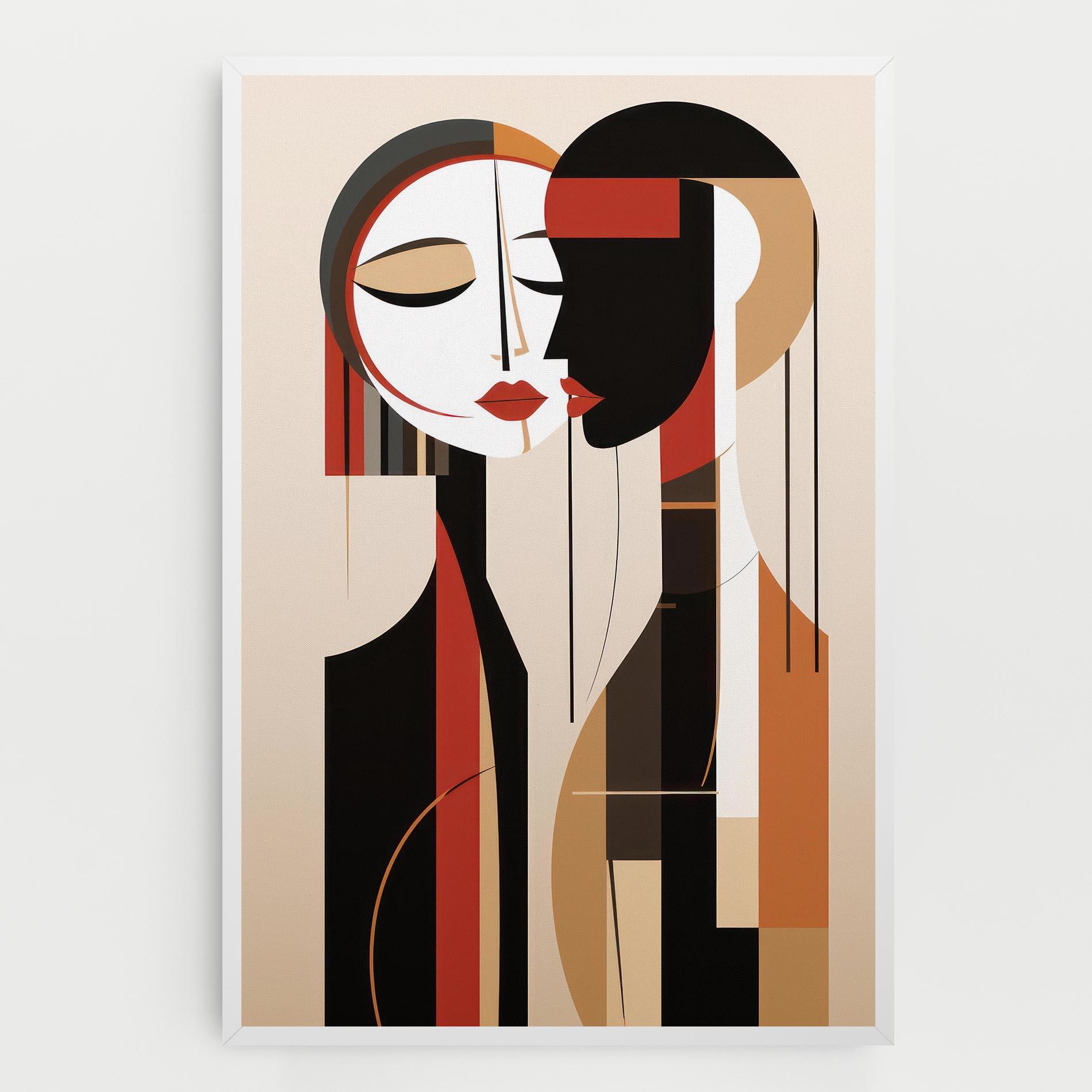 Leinwandbild Abstract Couple Kissing mockup 0